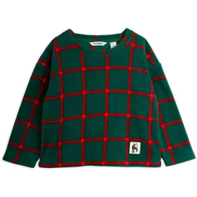 Mini Rodini Green Plaid AOP Fleece Ls Top Functional Comfort