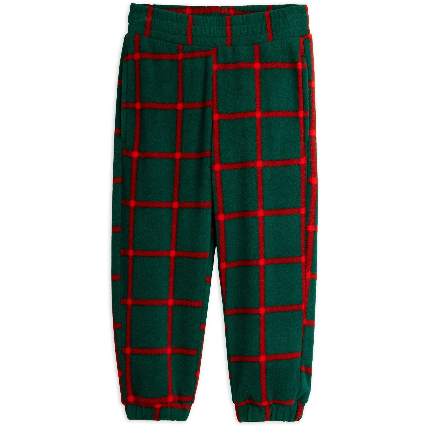 Everyday Fit Urban Outfit Mini Rodini Green Plaid AOP Fleece Trousers