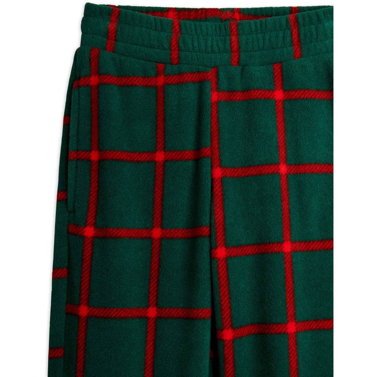 Mini Rodini Green Plaid AOP Fleece Trousers Cold Weather Seasonal Wardrobe