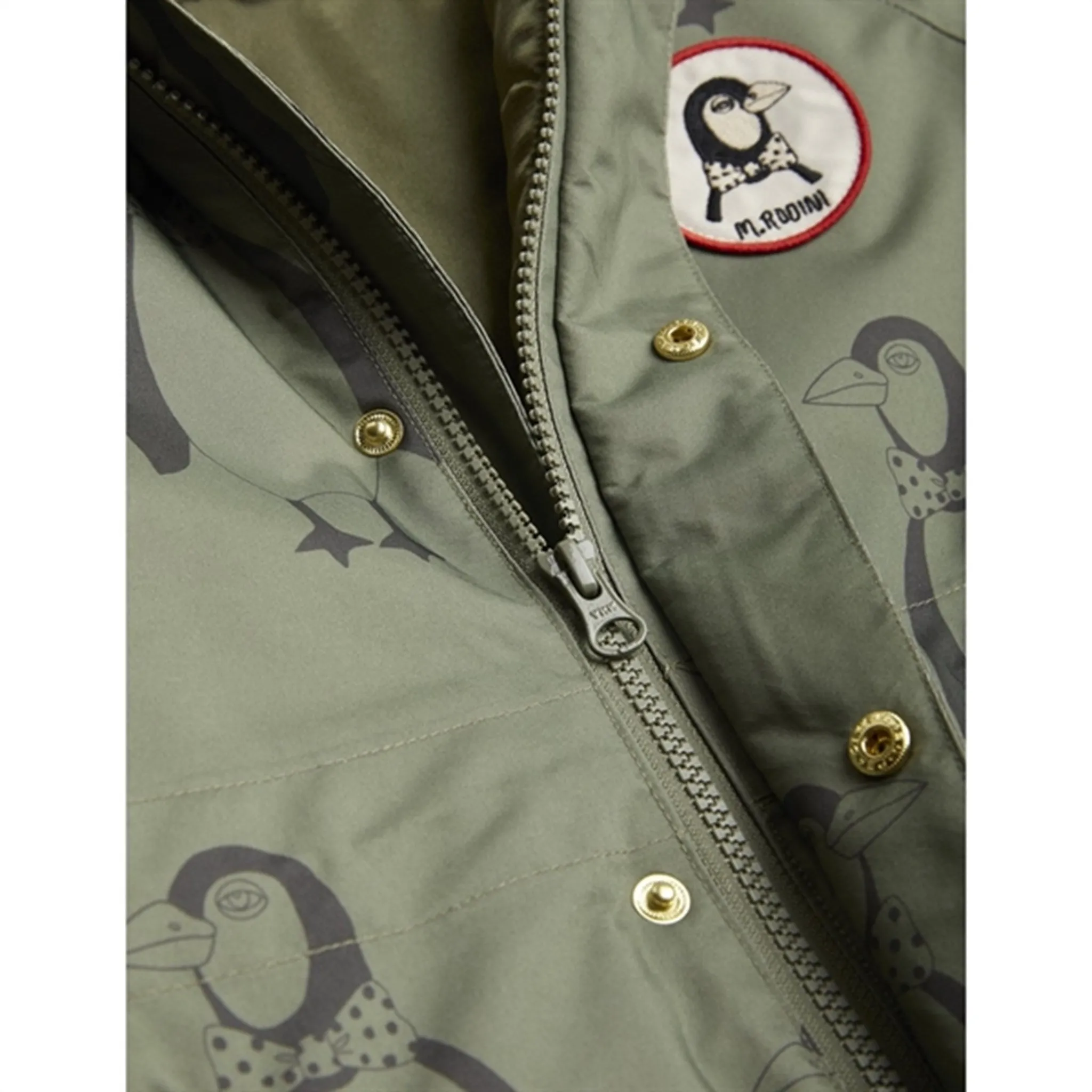 Mini Rodini Kebnekaise Penguin Winter Suit Green Recycled-Material