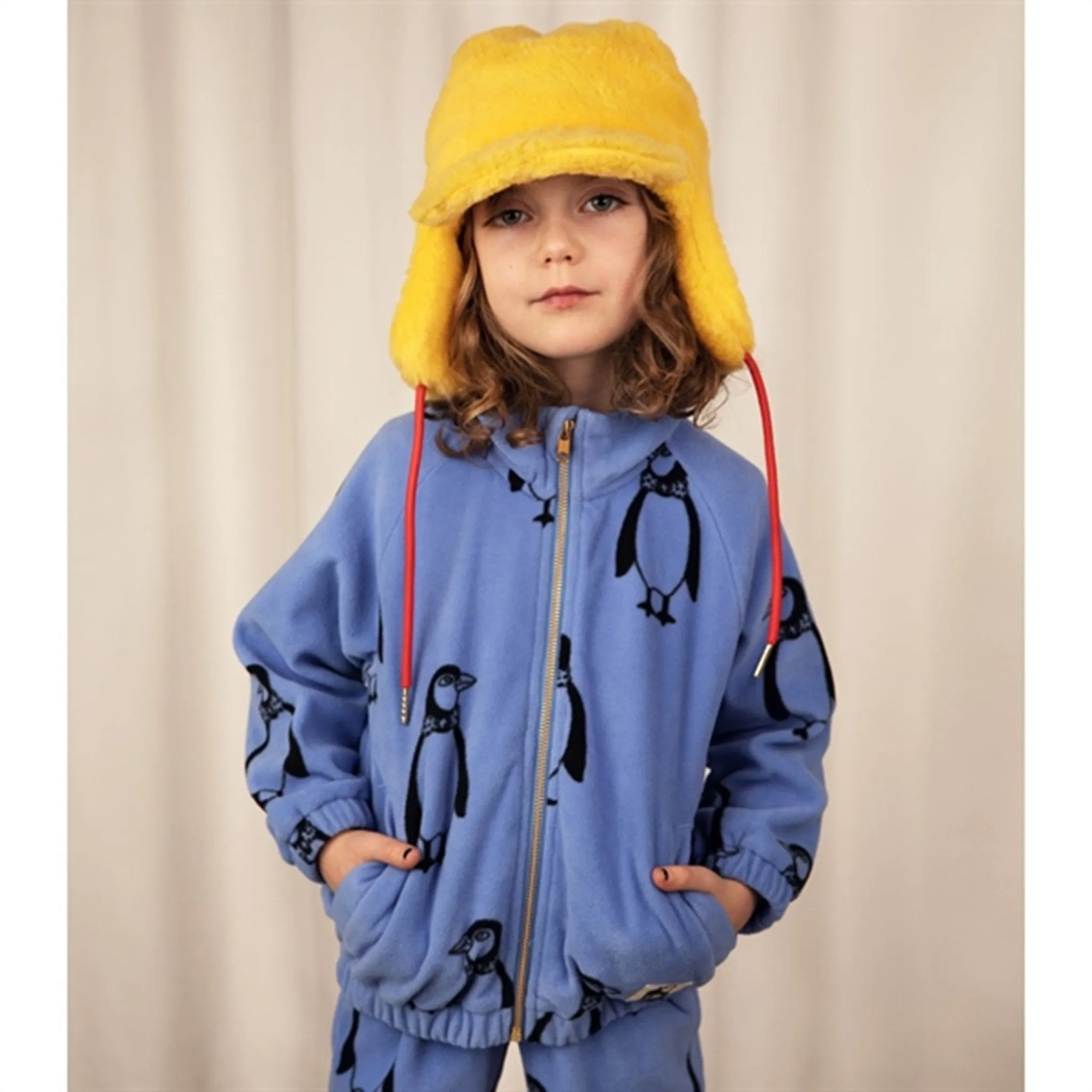 Cold Street Mini Rodini Penguin Fleece Jacket Blue