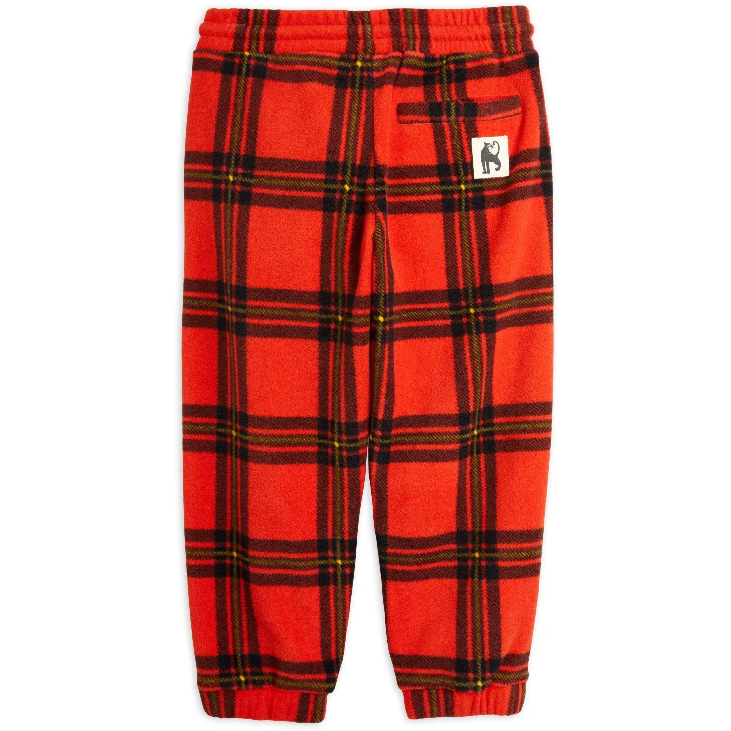 Mini Rodini Red Check Aop Fleece Pants Cozy Design Sport Gear