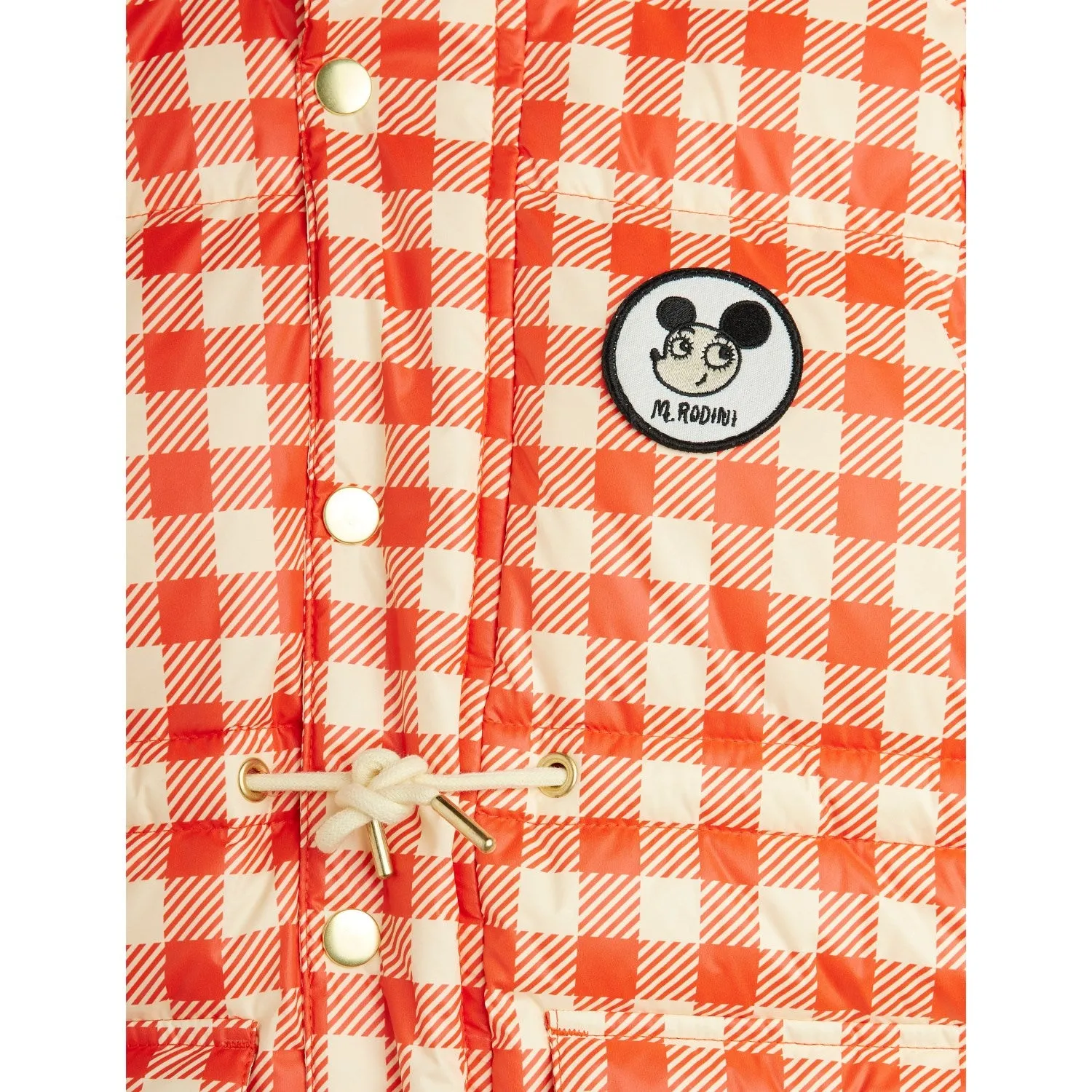 Mini Rodini Red Ritzratz Patch Gingham AOP Heavy Puffer morning