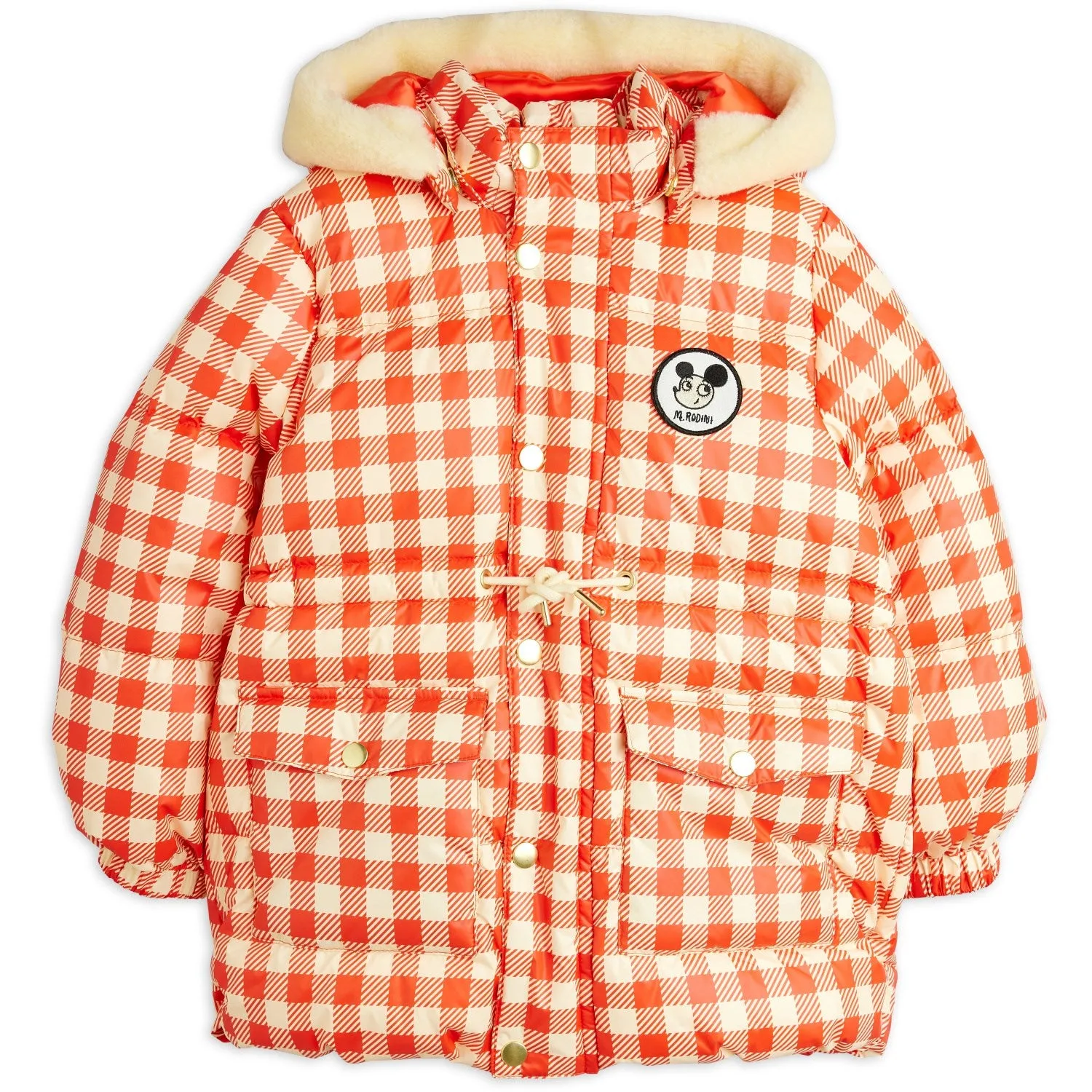 Mini Rodini Red Ritzratz Patch Gingham AOP Heavy Puffer Develop Chill Proof