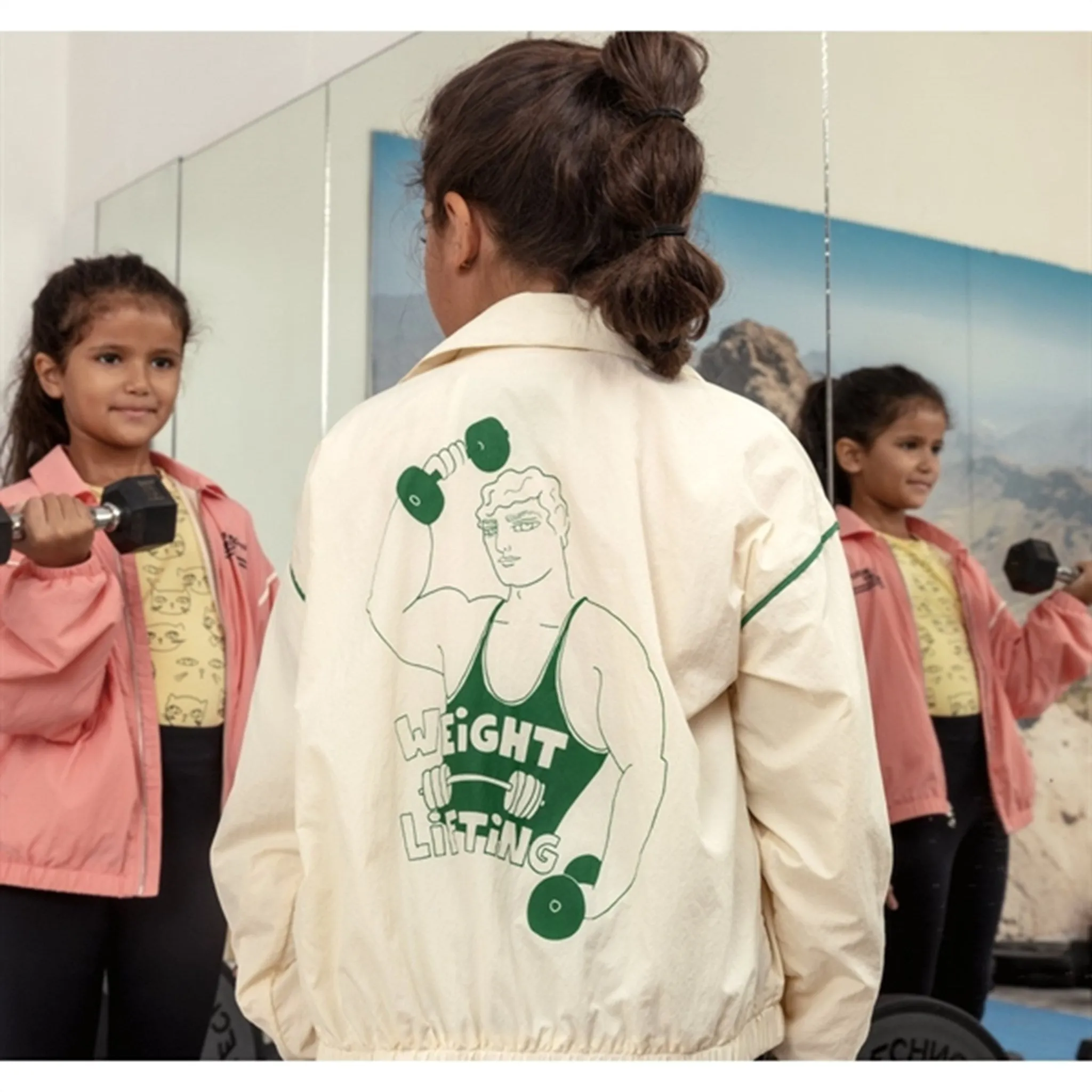 Mini Rodini Weight Lifting Sp Jacket Pink Beach Holiday