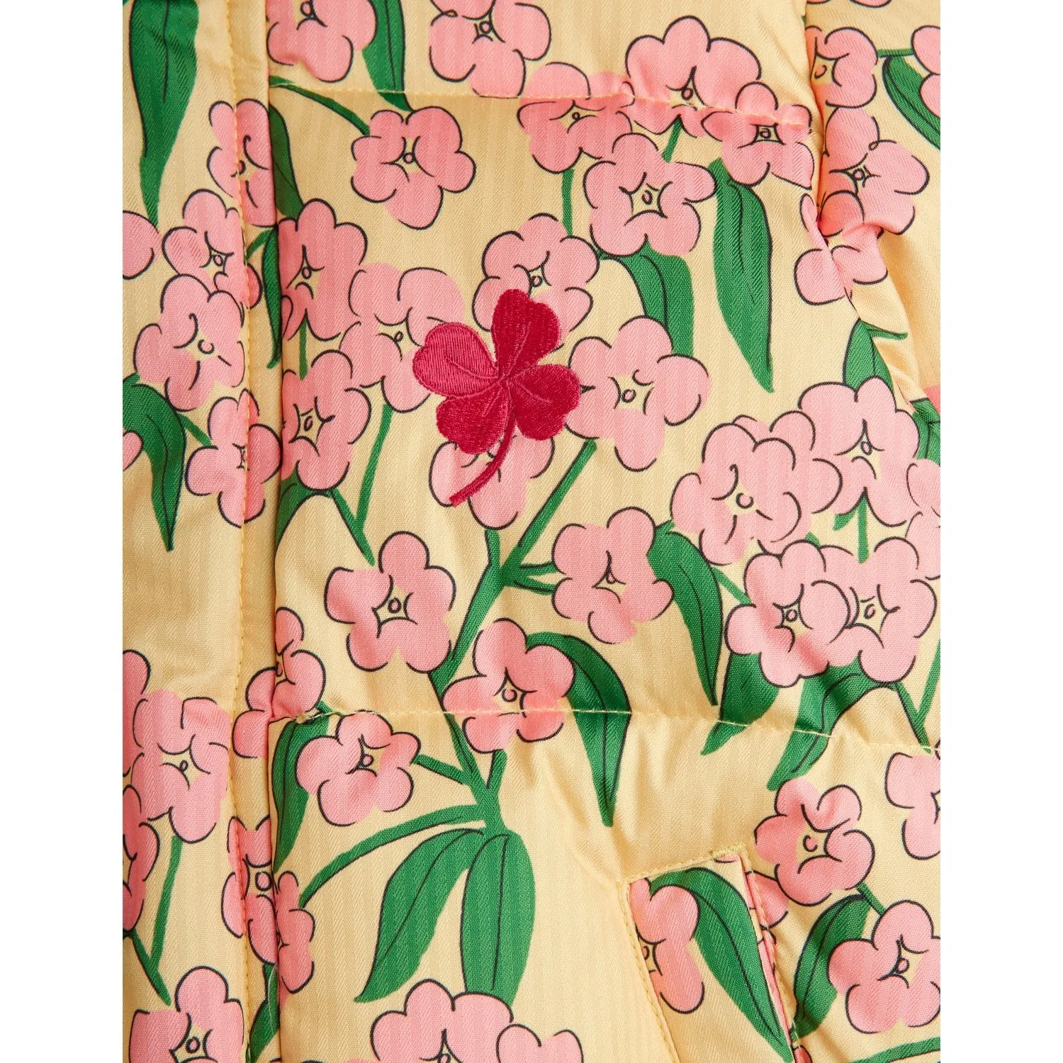 Casual Comfort Hold Mini Rodini Yellow Alpine Flowers AOP Hooded Puffer