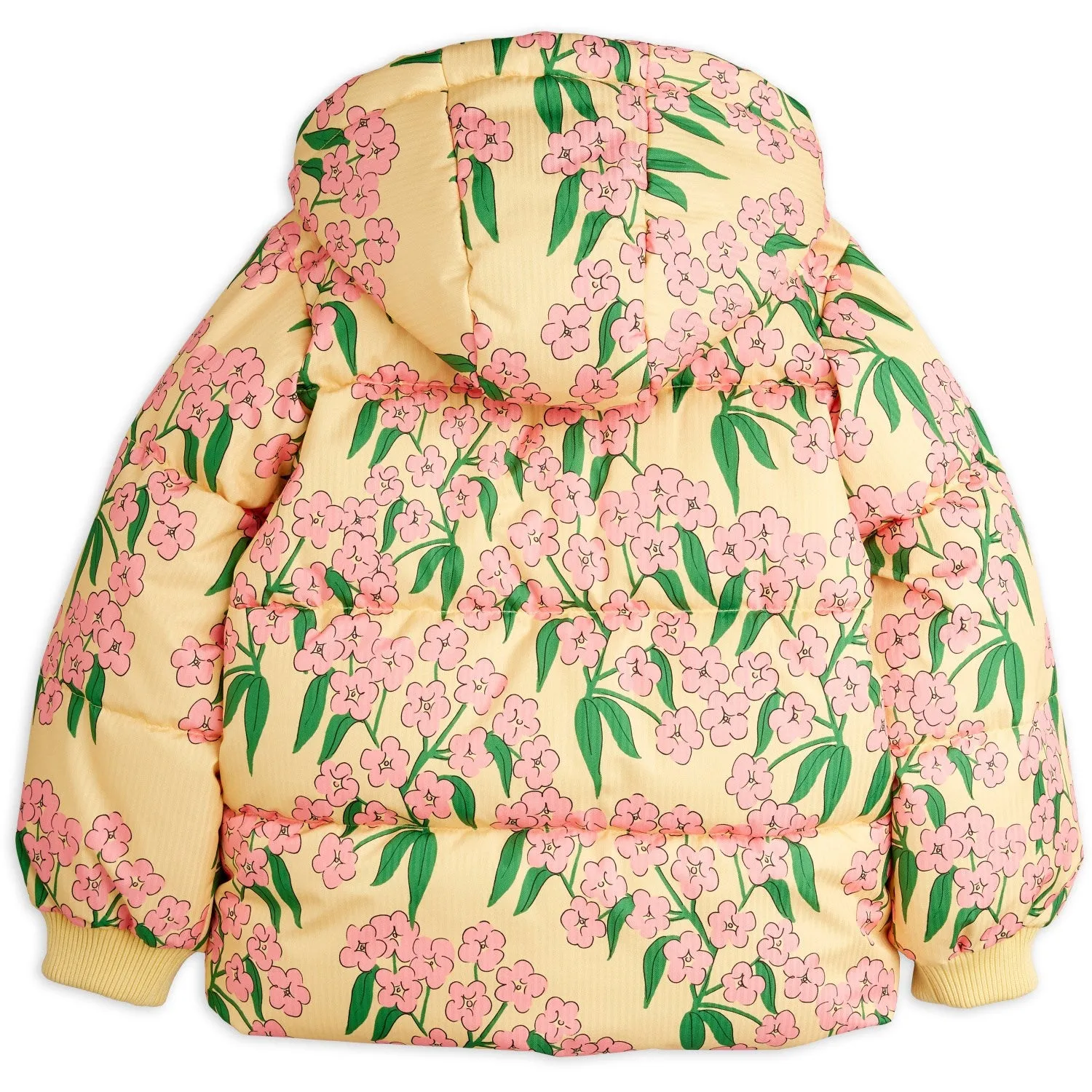 Allow Mini Rodini Yellow Alpine Flowers AOP Hooded Puffer