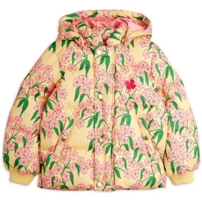 Mini Rodini Yellow Alpine Flowers AOP Hooded Puffer Moment