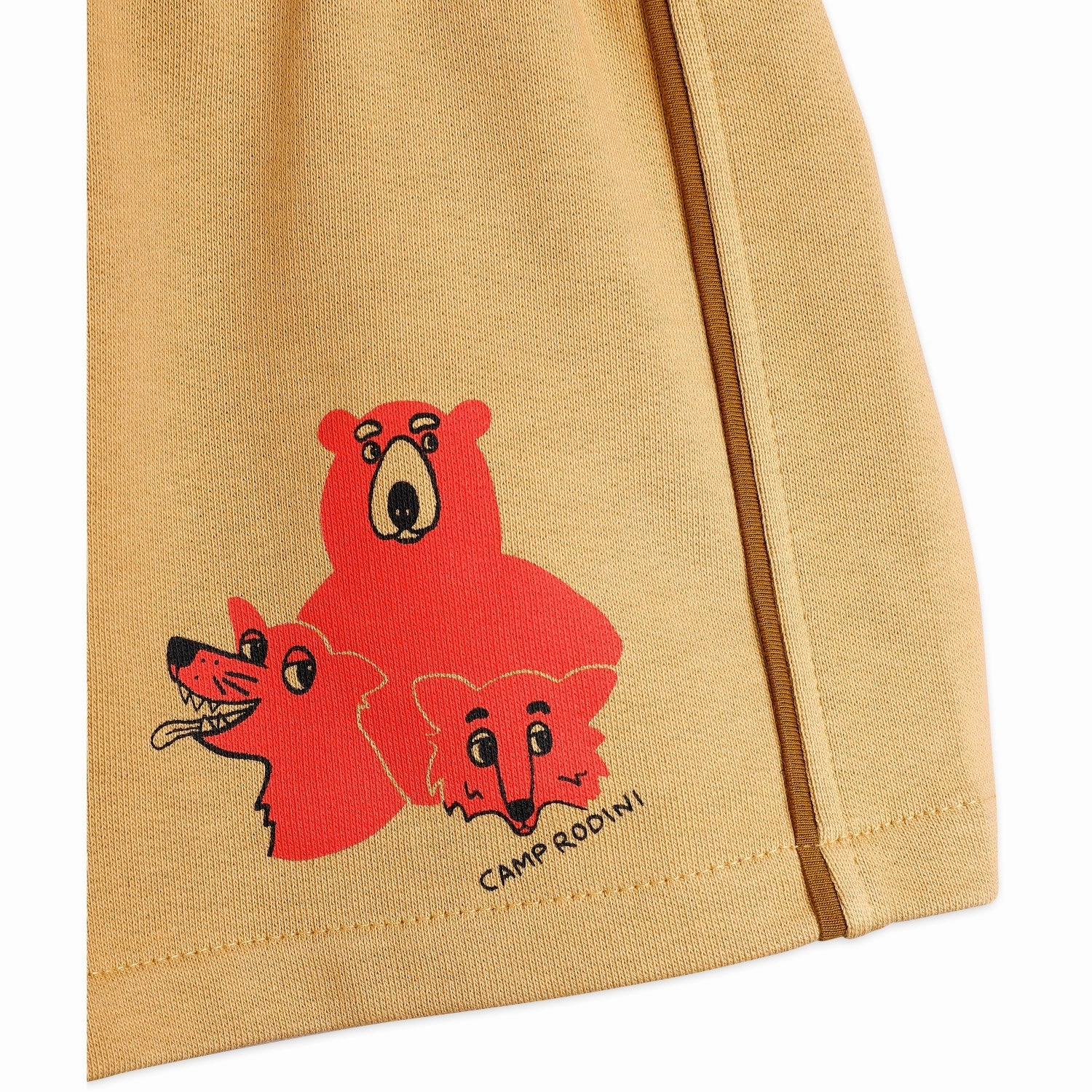 Mini Rodini Beige Camp Rodini Sp Sweatshorts Reinforced Hems