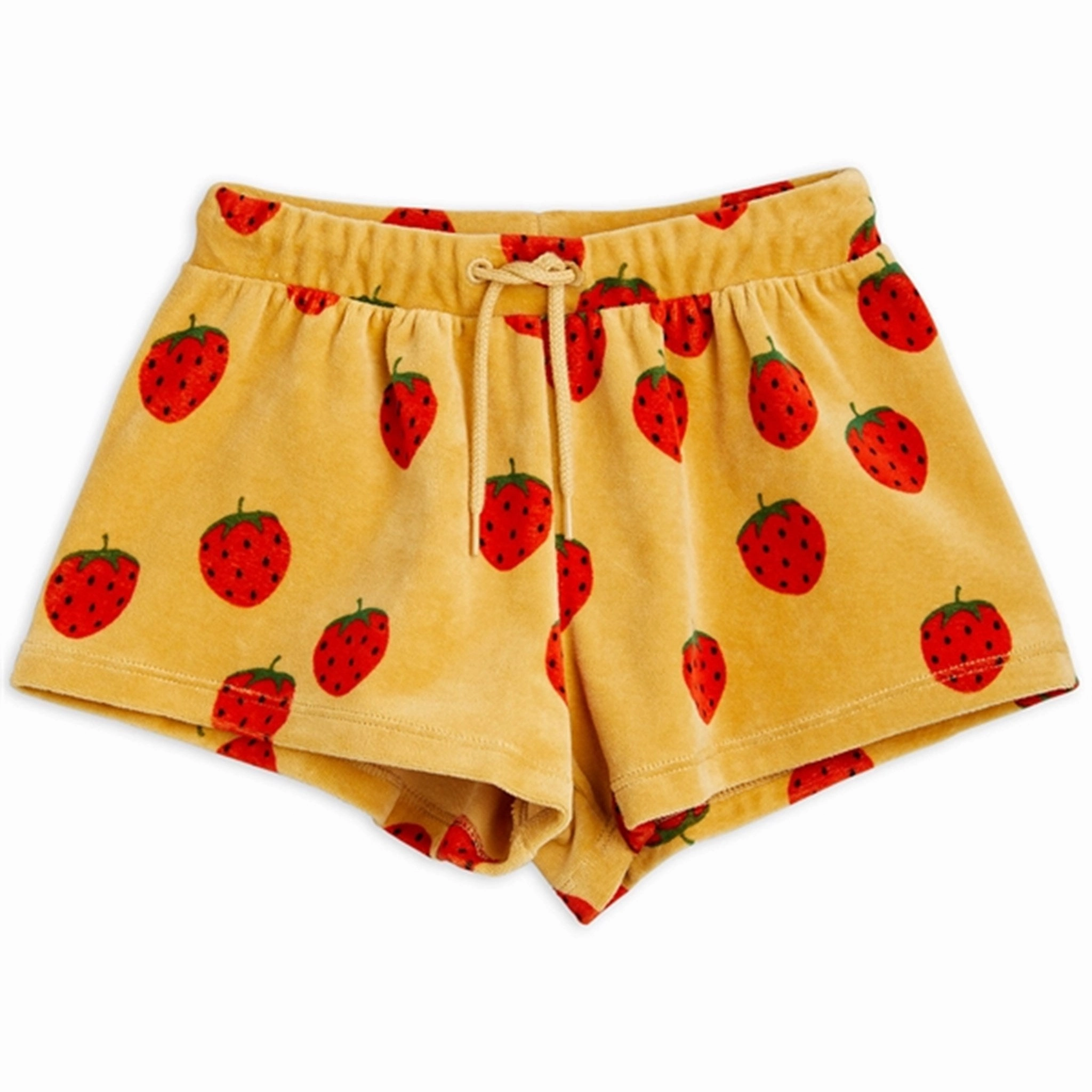 odor - absorbing Versatile Piece Mini Rodini Beige Strawberries Velour Aop Shorts