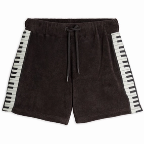 day trip NonSlipGrip Mini Rodini Black Piano Terry Sweatshorts