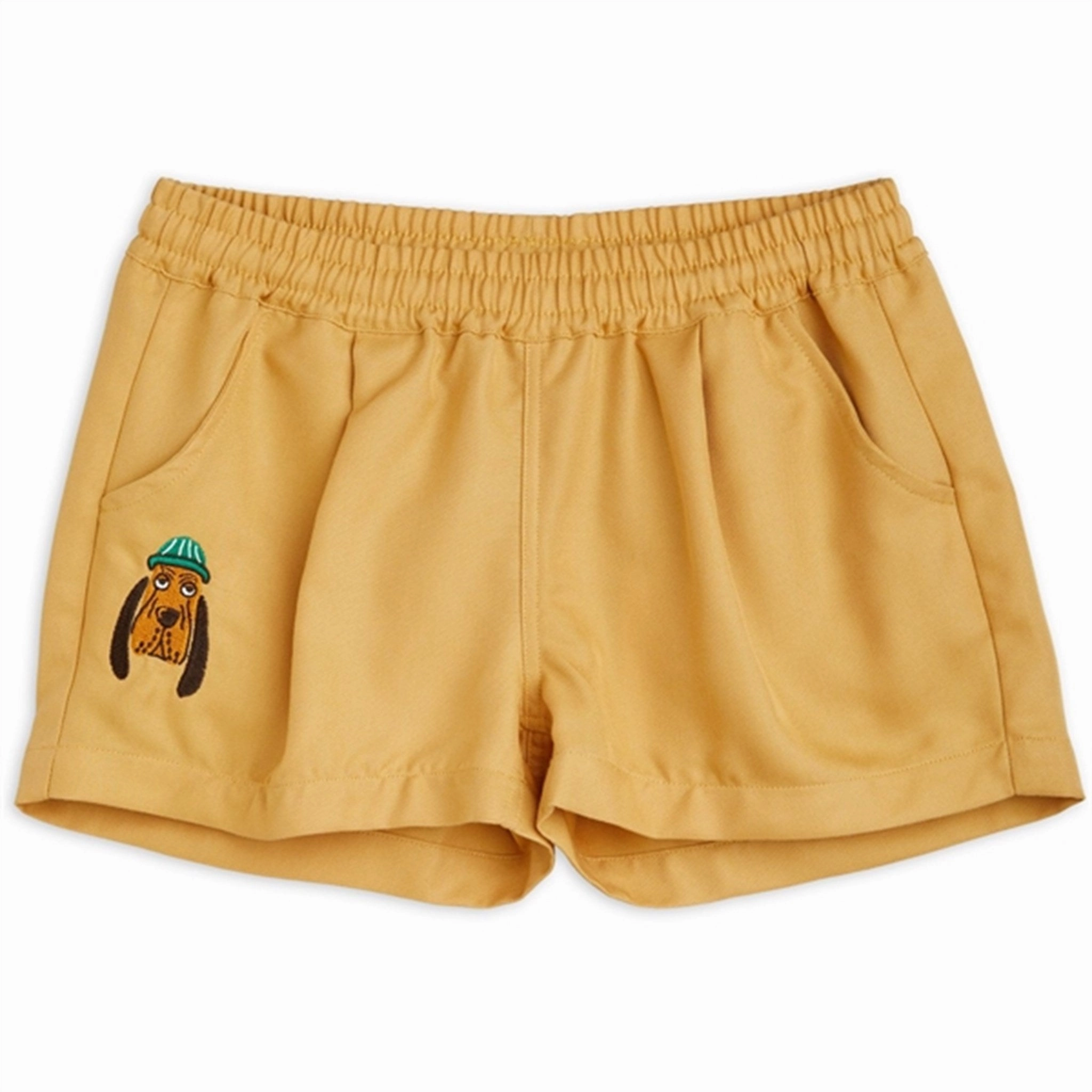 Warm Weather Style Mini Rodini Bloodhound Emb Woven Shorts Beige