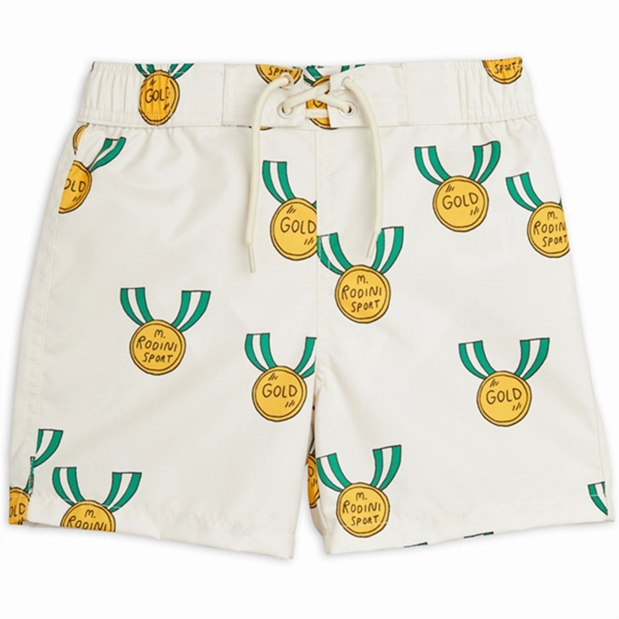 Tone-On-Tone Mini Rodini Grey Medal Aop Woven Swim Shorts