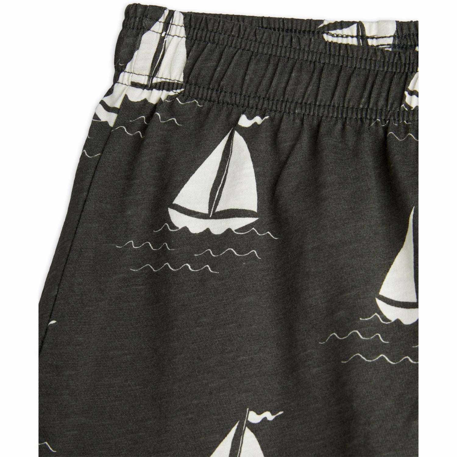 Mini Rodini Grey Sailing Boats AOP Shorts polo shirt Eco Friendly Dye Process