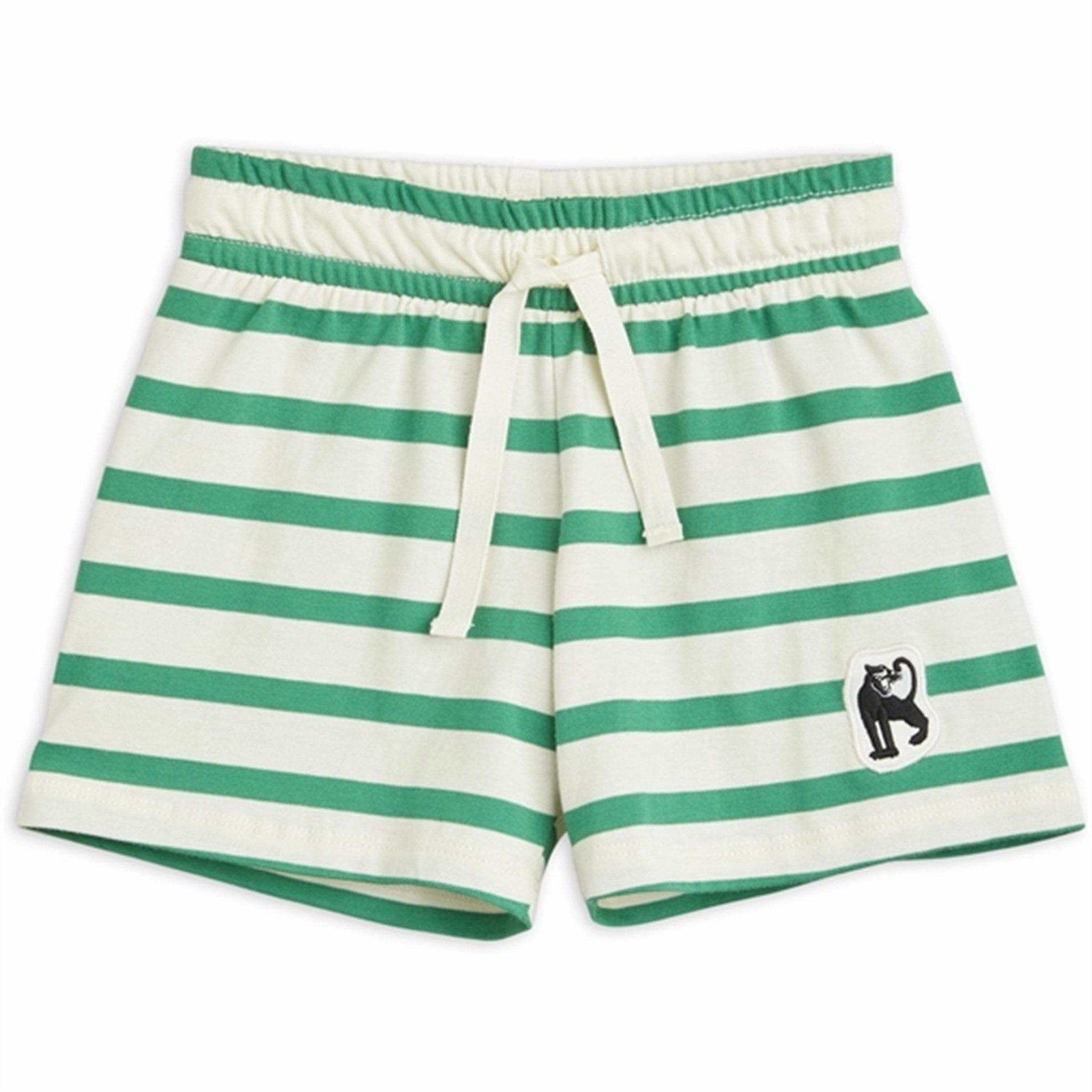 Mini Rodini Panther Patch Shorts Green Mesh Fabric