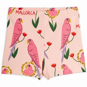 Mini Rodini Pink Parrots AOP Shorts rooftop party look
