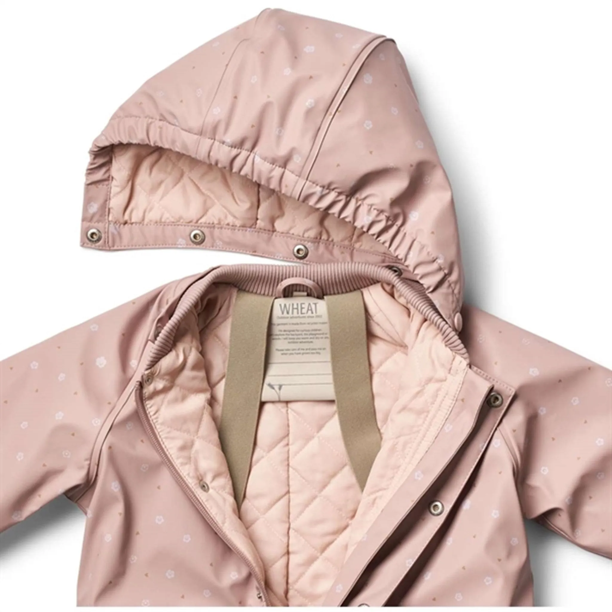 Wheat Rainsuit Aiko Thermo Powder Rose Flowers Stowaway Hood Water Blocker