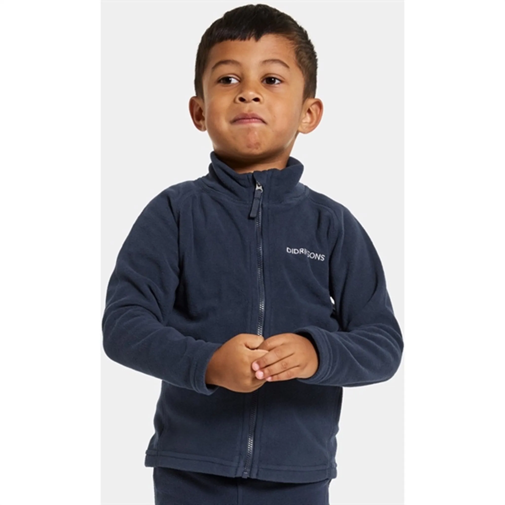 Didriksons Navy Monte Kids Fleece Cardigan Thermal Shield Durable Comfort