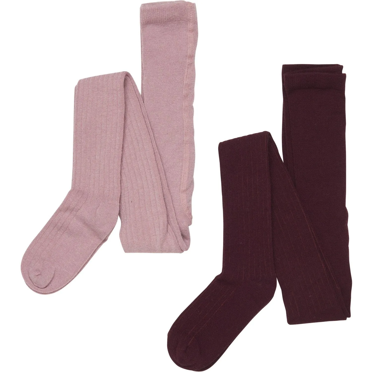 Tall teenagers Minymo Burnished Lilac Wool Tights Rib 2-pack