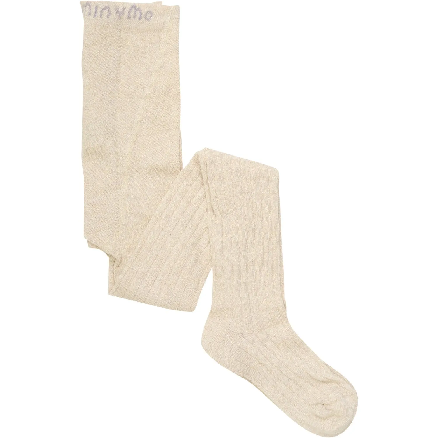 Stretch waistband Minymo Light Taupe Tights With Pattern 2-Pack