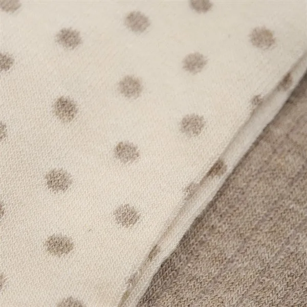 Minymo Simply Taupe Tights w. Pattern 2-Pack Striped-style-characteristic Body Sculpting