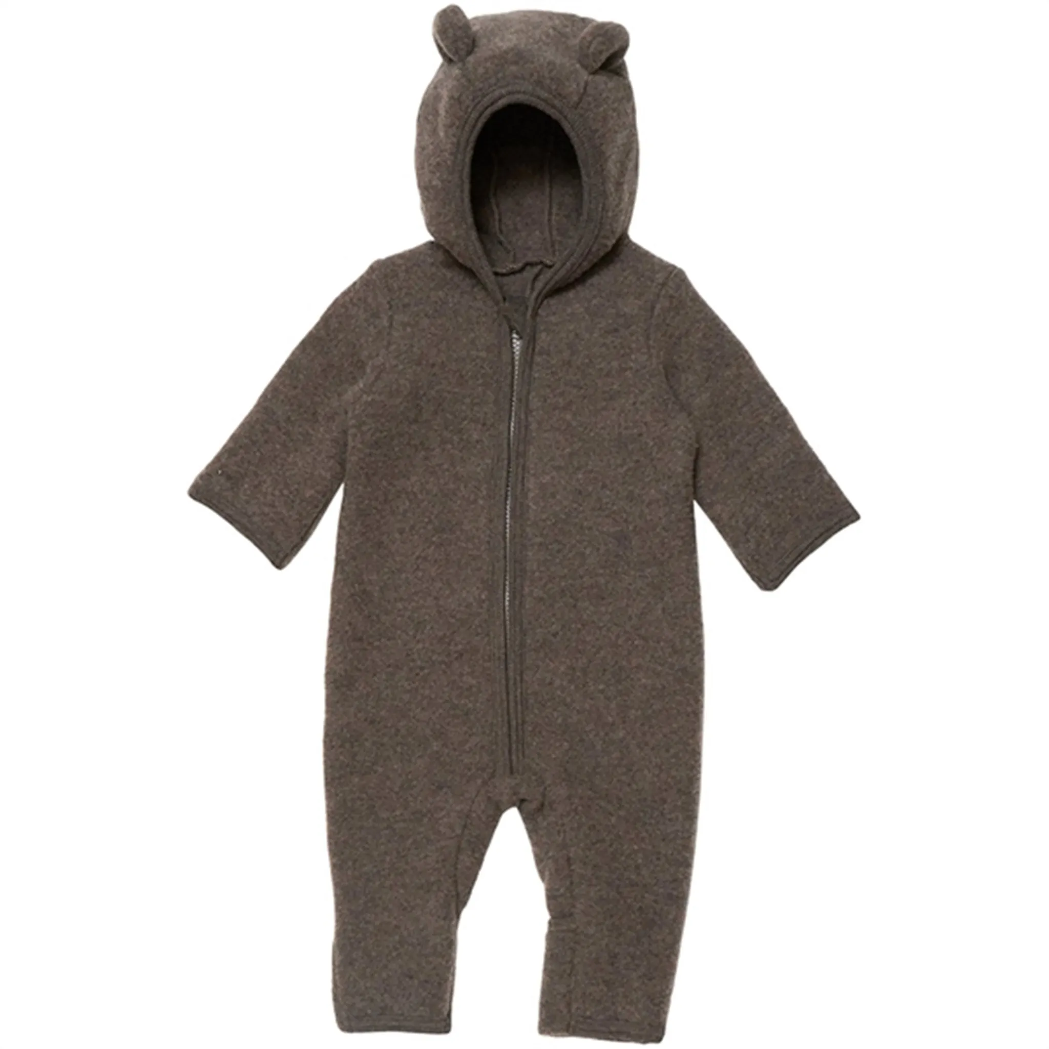 Huttelihut Pram Suit Ears Soft Wool Allie Cocoa Brown Feminine everyday piece Celebrity-Inspired