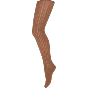 Anti-bacterial-treatment Soft Fabric MP 128 Wool Rib Tights 34 Peacan Pie