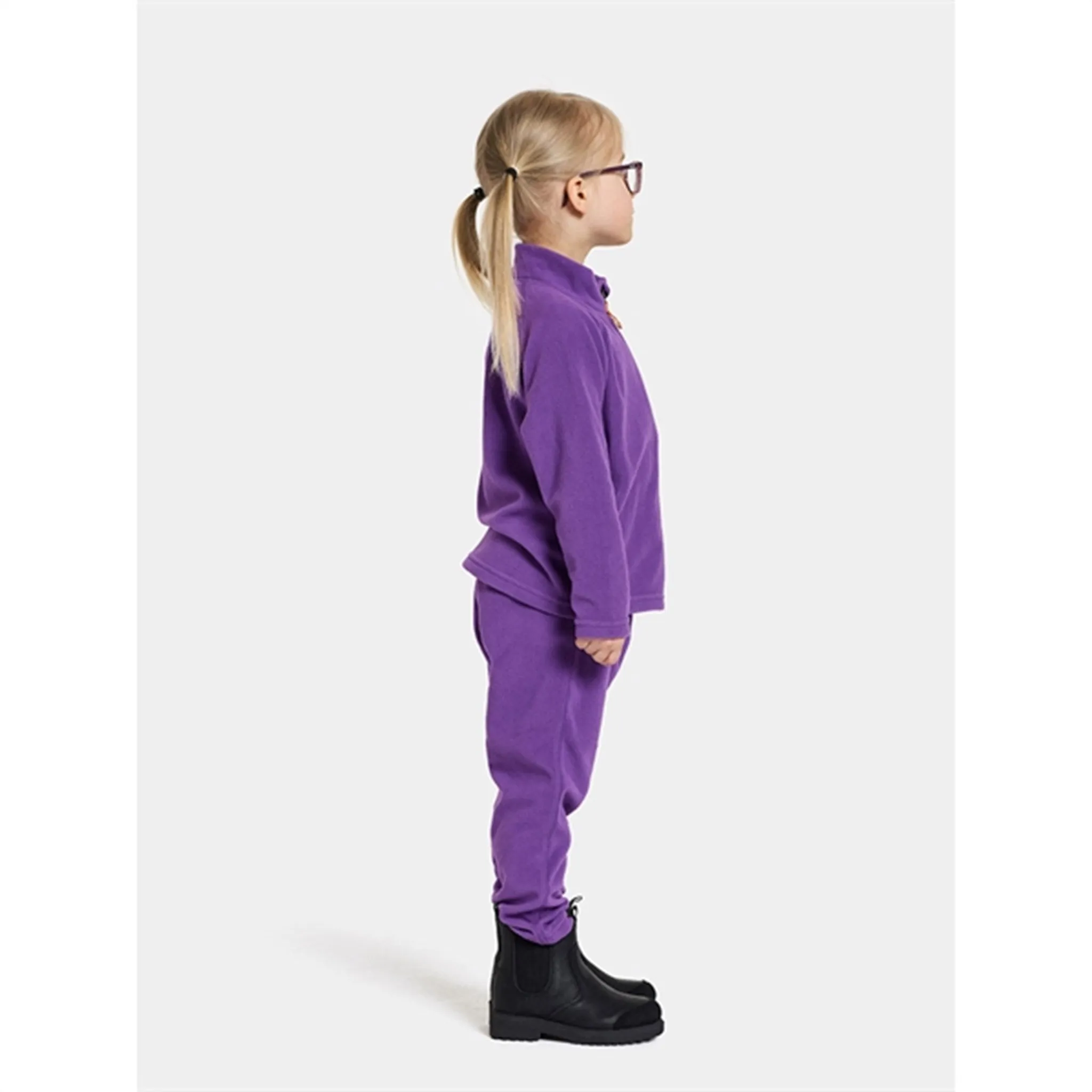 Didriksons Disco Purple Monte Kids Fleece Pants Comfy Casual Running Errands