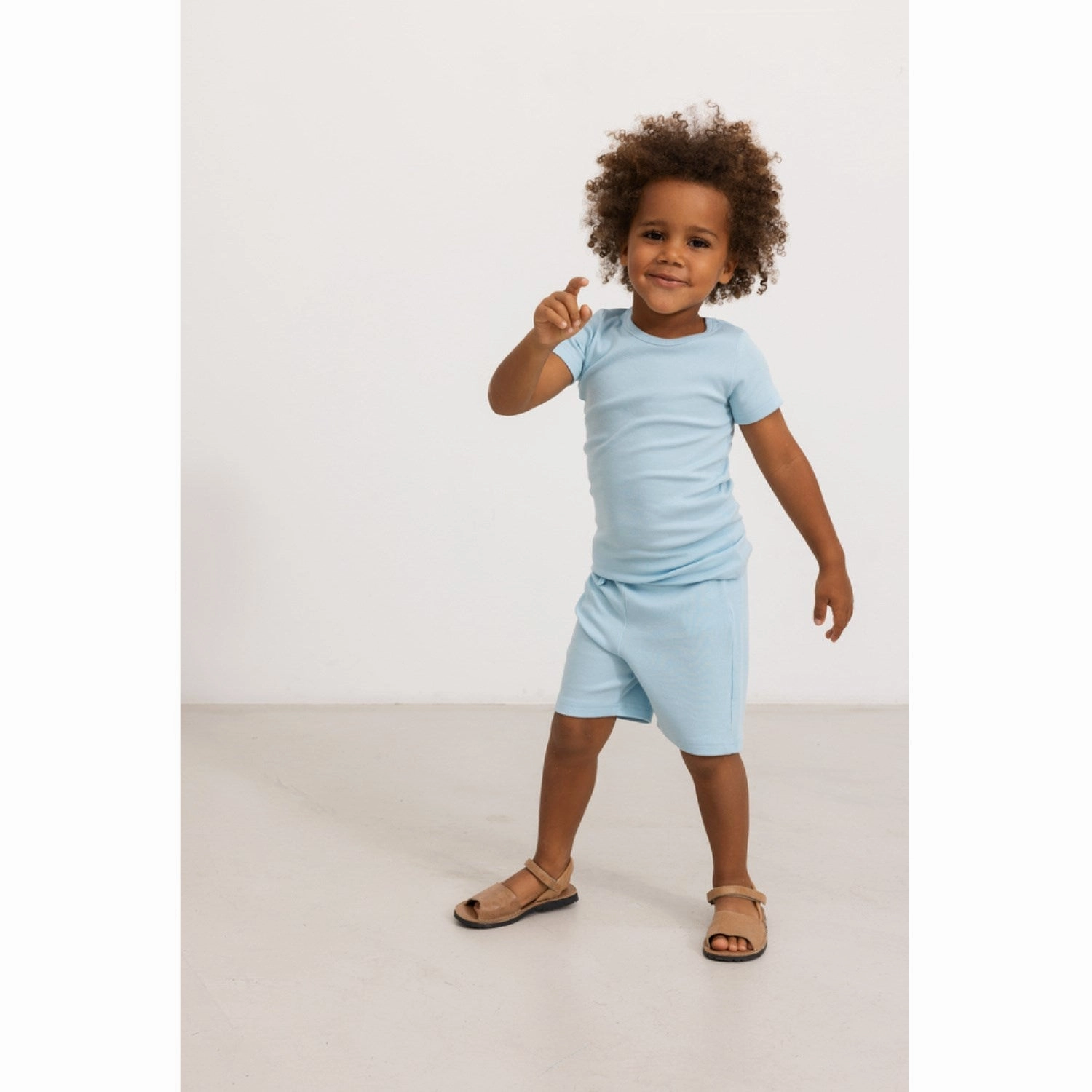 MarMar Modal Fine Rib Heavenly Blue Paulo Shorts Evening Wear Simple Cut