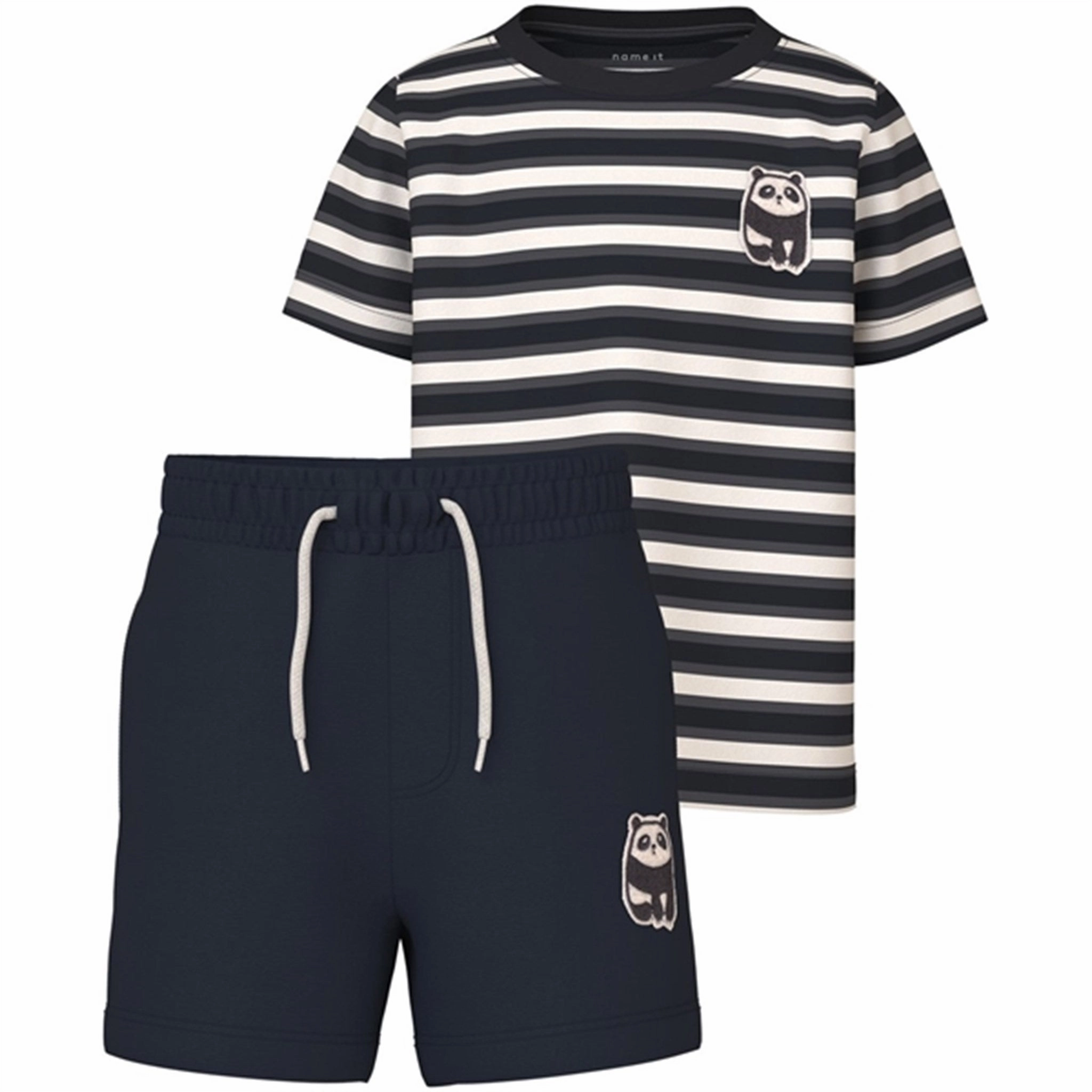 cycling outfit Name it Black Dike T-Shirt Sweat Set