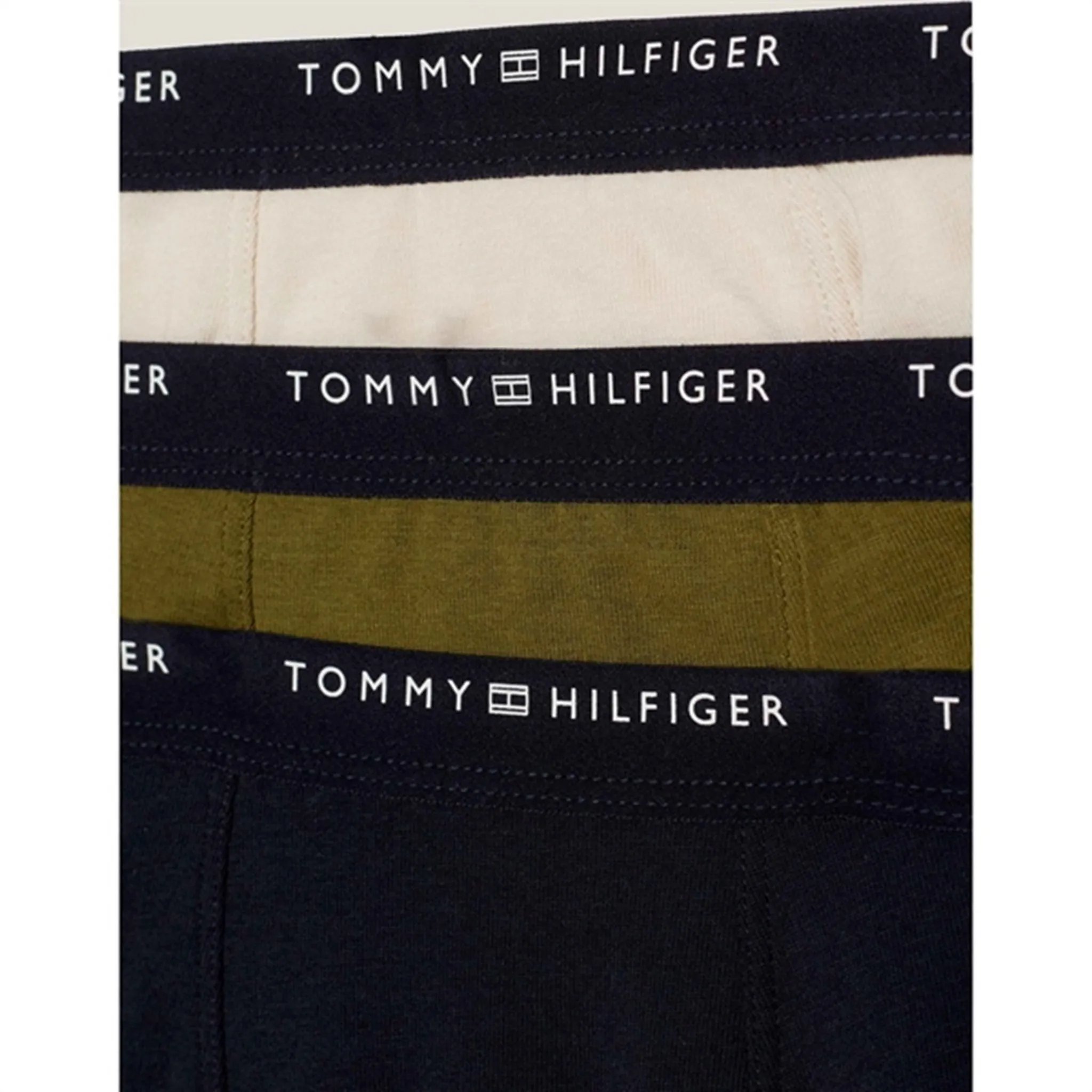 Men??s Fashion True Flex Tommy Hilfiger Trunks 3-Pack Desert Sk/ Put Green/ Cash Creme