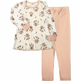 Bedtime Prep Plush Brushed Interior Joha Cotton Off White Pyjamas