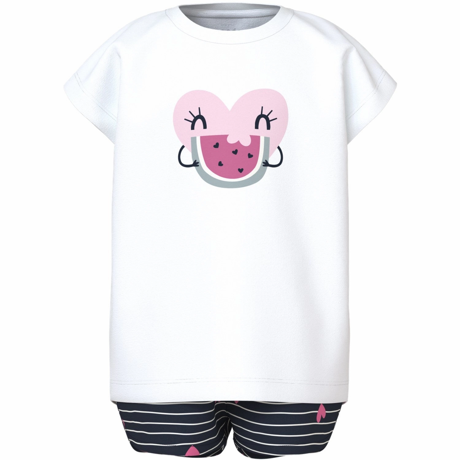 Name It Bright White Hearts Vigea Shorts Set cycling attire Breezy Fit