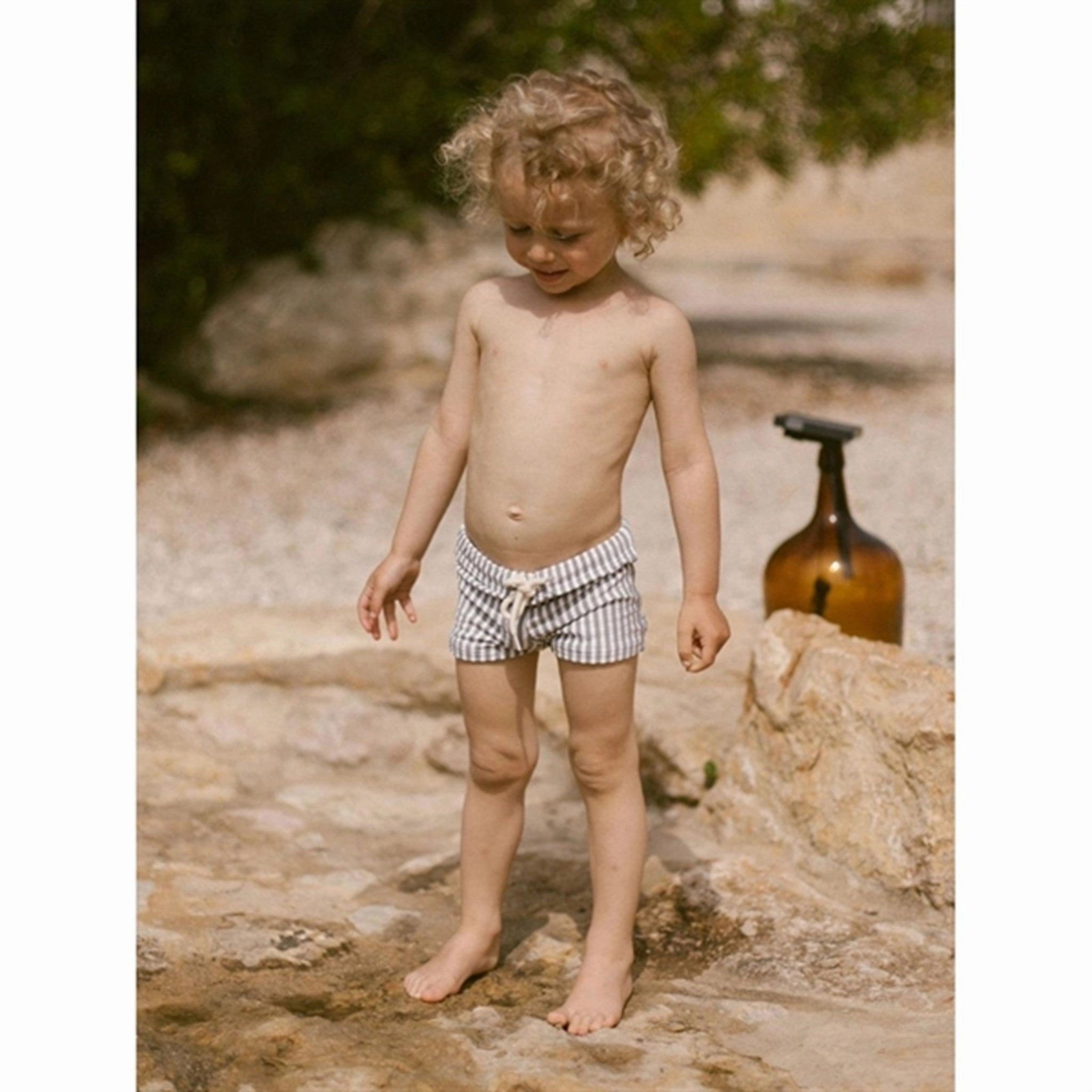 Lil'Atelier Silver Filigree Farrow Swim Pants Tassel-Embellishment Effortless-Style