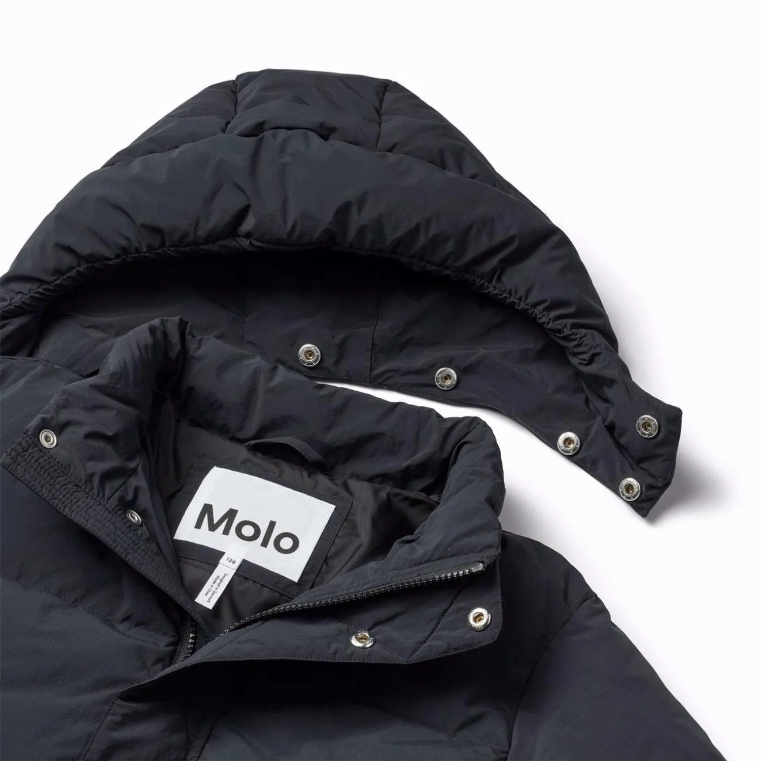 Molo Black Hayden Jacket hypoallergenic Weatherproof Zipper