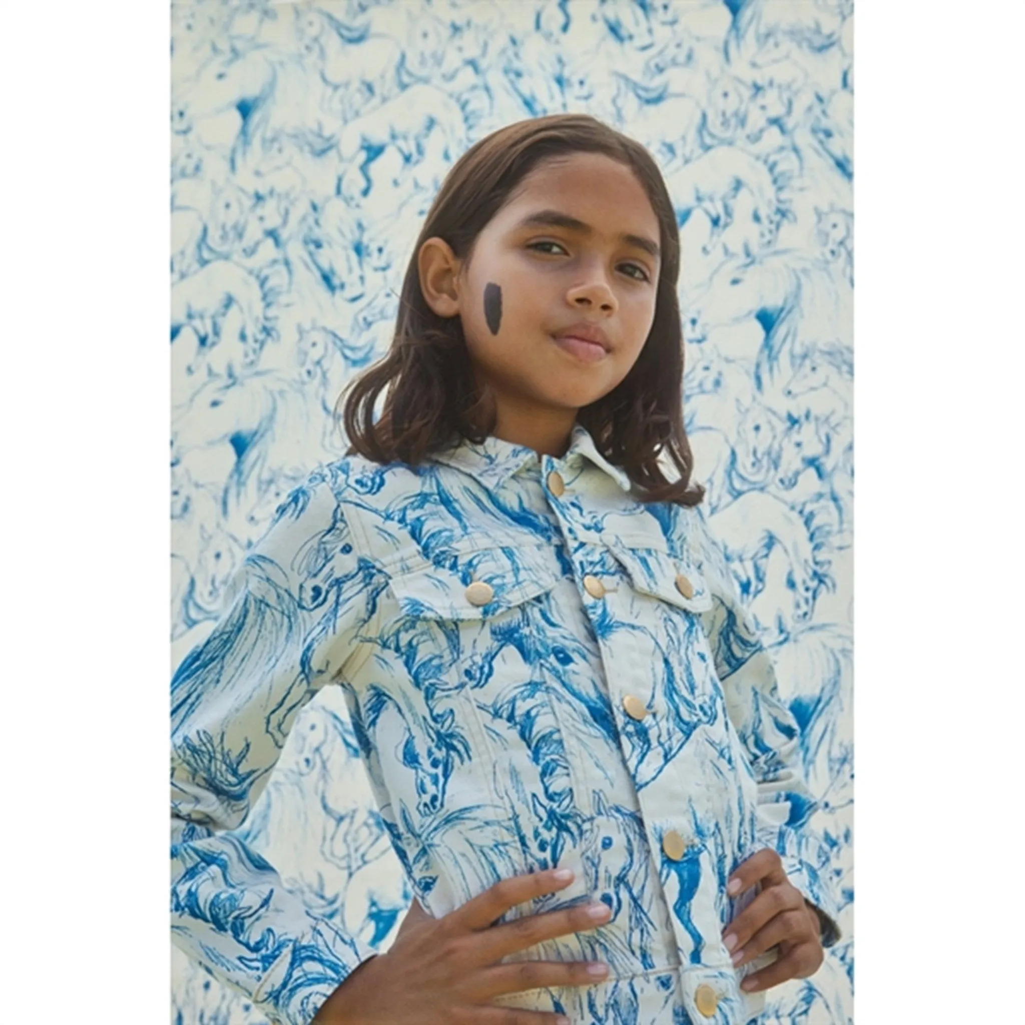 Insulated Layer Essential Warmth Molo Blue Horses Heidi Jacket