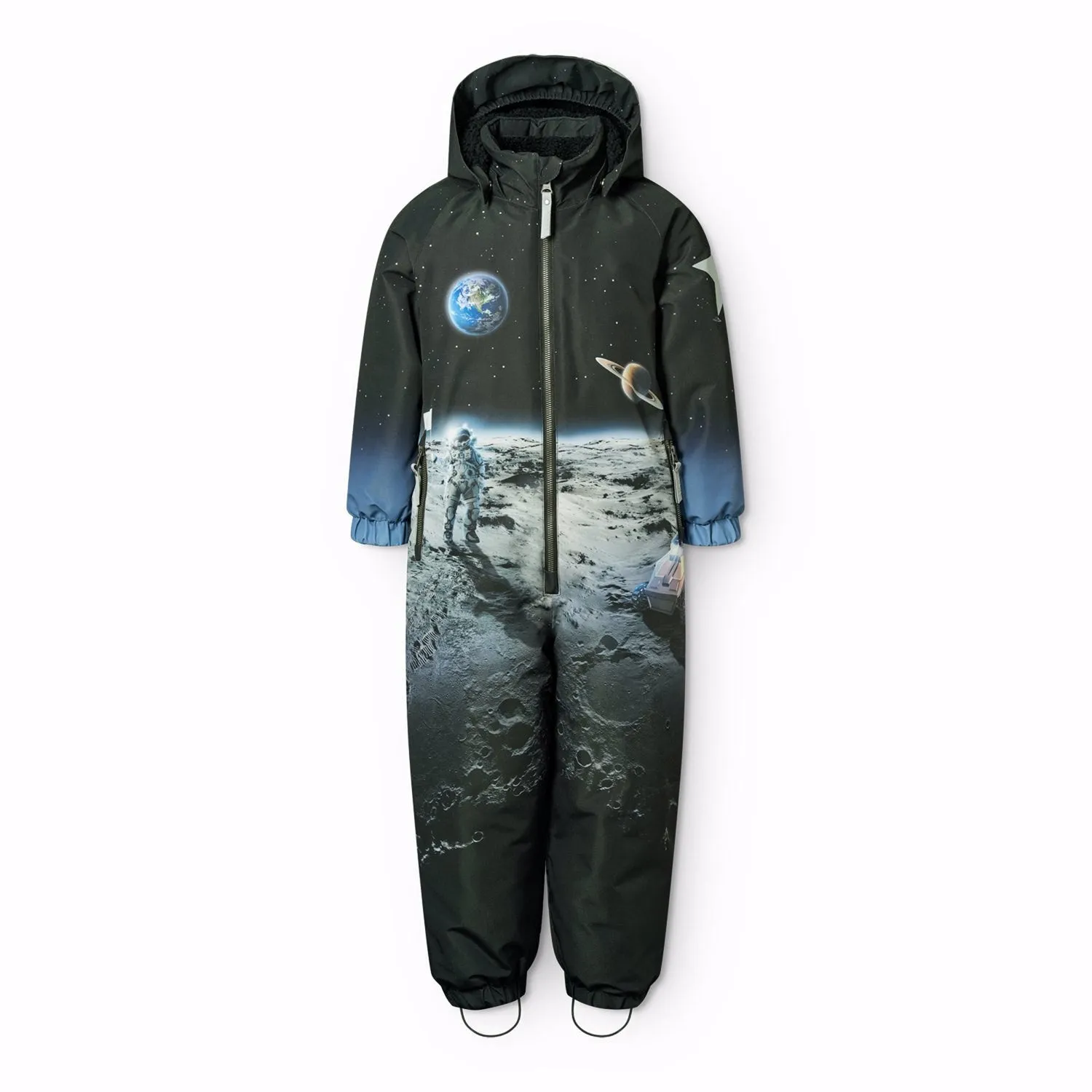 Striped-Pattern Contrast-Lining Molo On The Moon Polar Junior Snowsuit