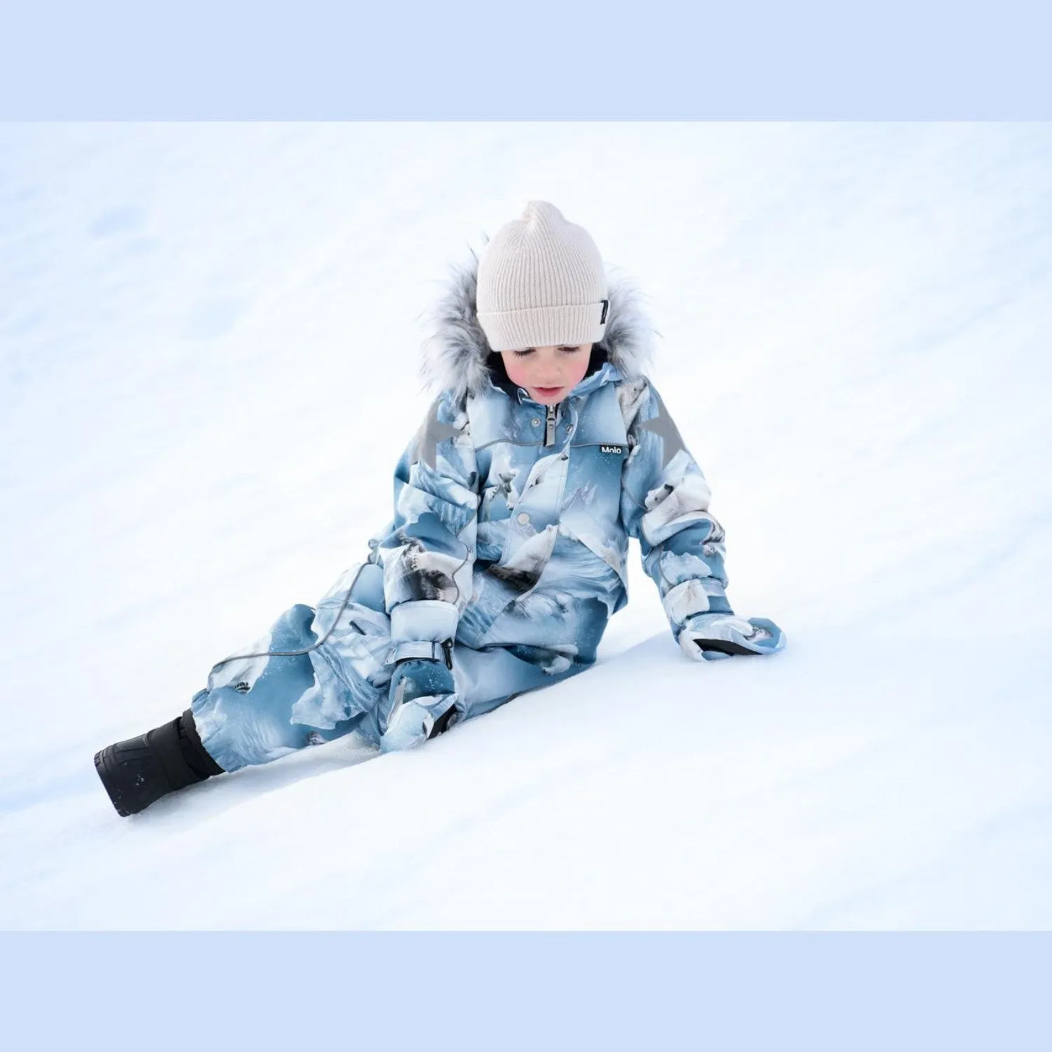 Matte-finish Feminine casual wear Molo Polar Bear Joy Polaris Fur Snowsuit