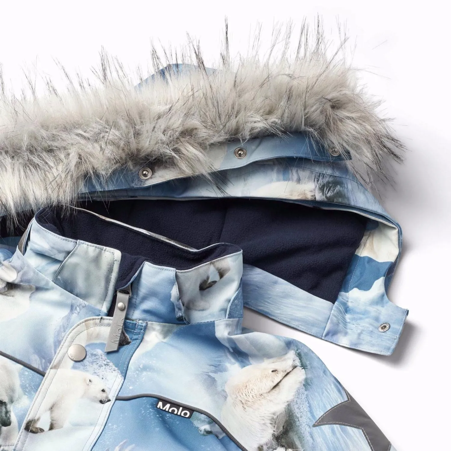 and Cozy relaxed blouse. Molo Polar Bear Joy Polaris Fur Snowsuit