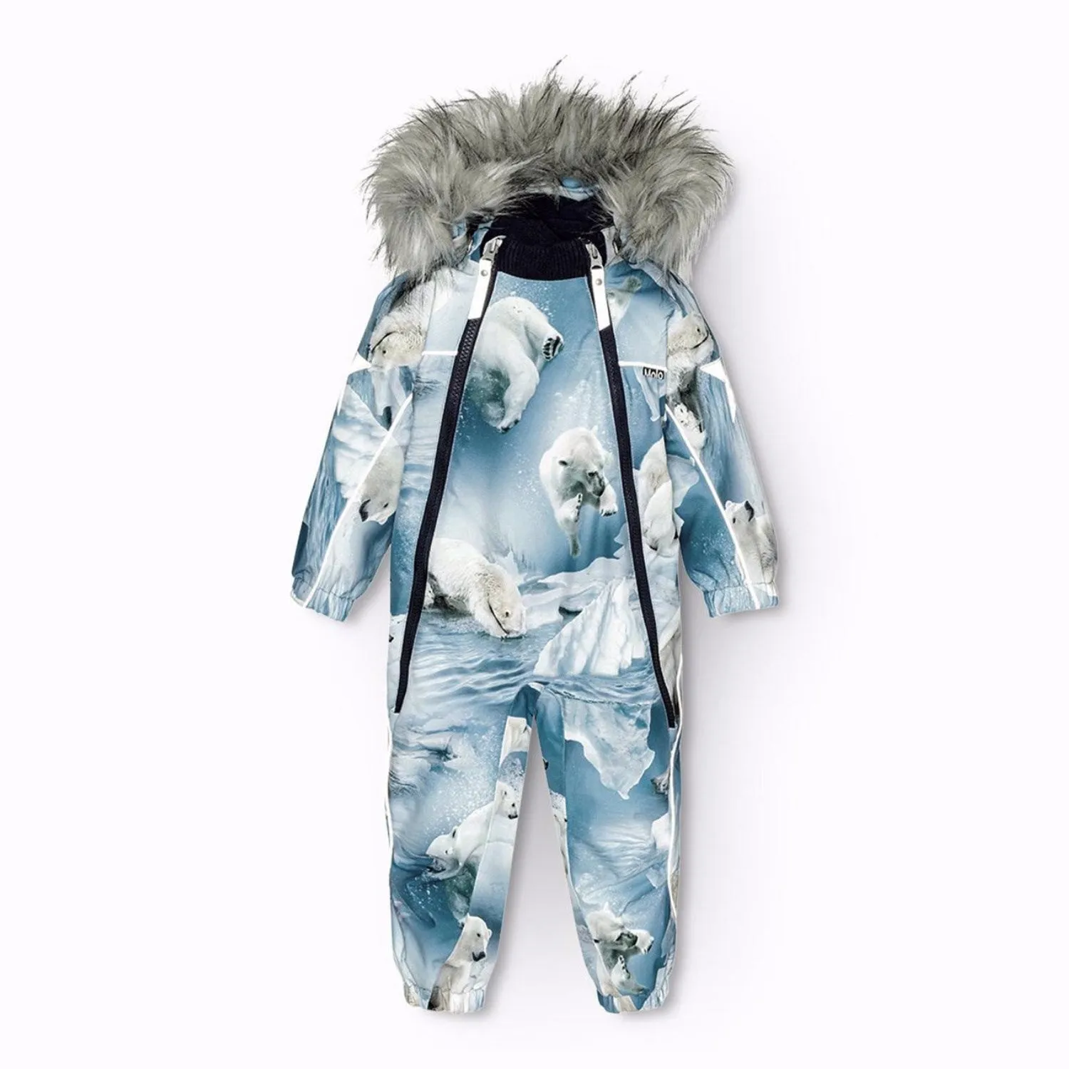 Pocket-Detail Molo Polar Bear Joy Pyxis Fur Snowsuit