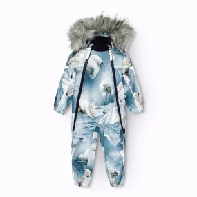 Pocket-Detail Molo Polar Bear Joy Pyxis Fur Snowsuit