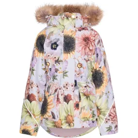Molo Retro Flowers Cathy Fur Jacket Dive Lightweight Layer