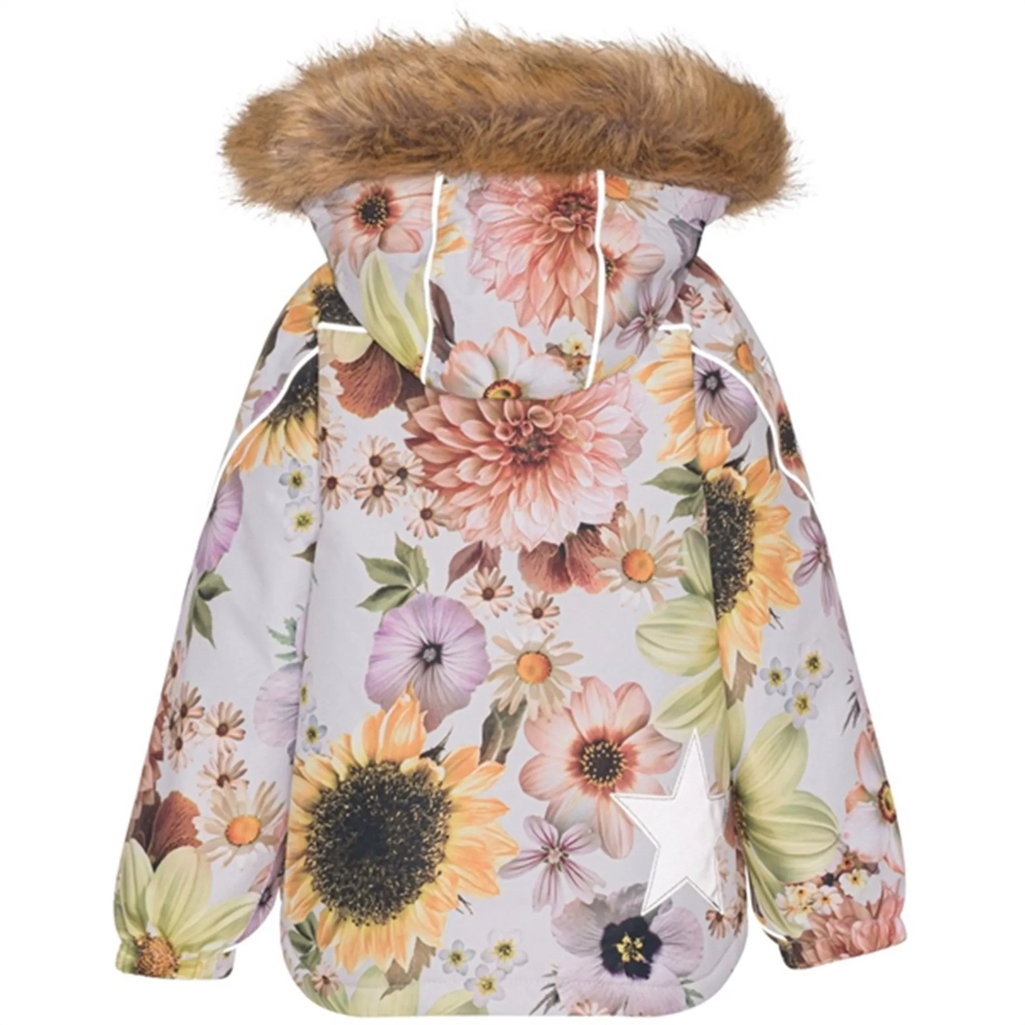 Quilted Lining Molo Retro Flowers Hopla Fur Jacket