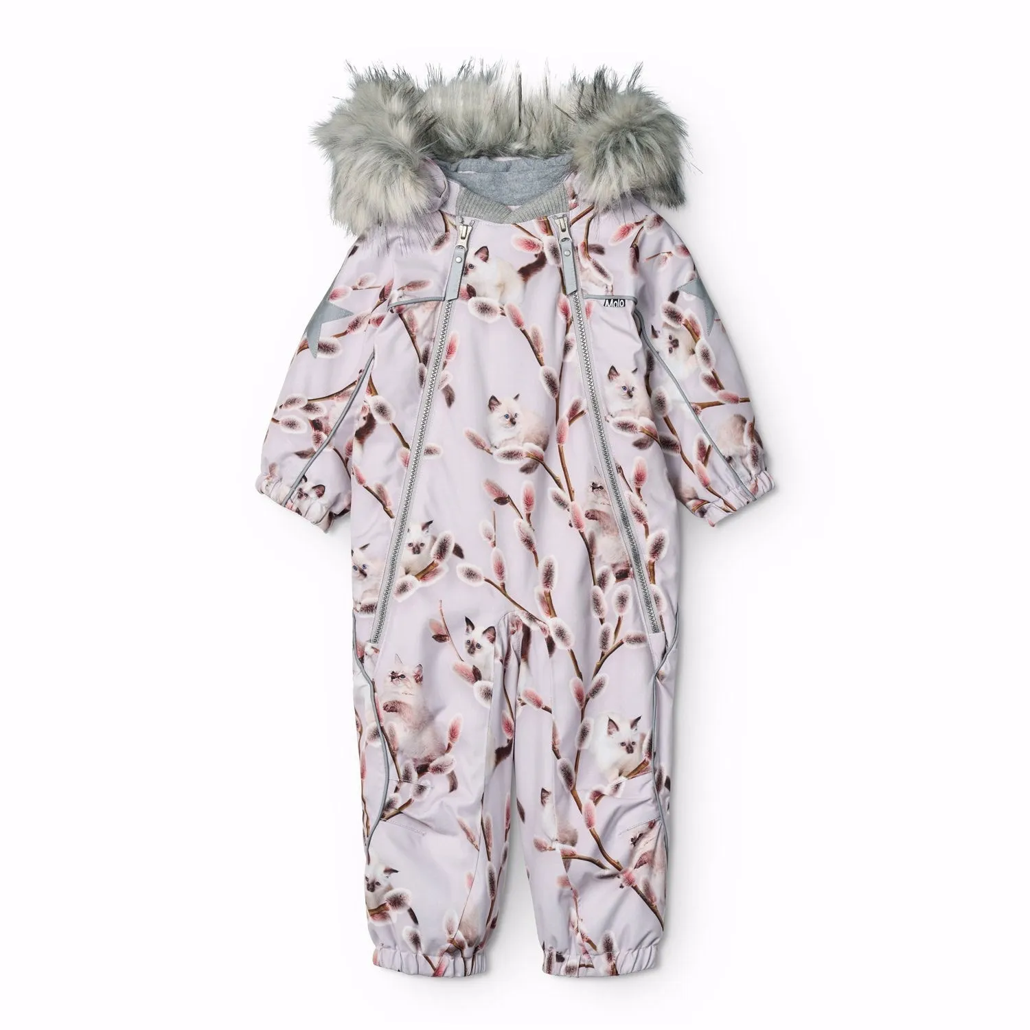 Casual-Look Draped-Style Molo Willow Kitten Pyxis Fur Baby Snowsuit