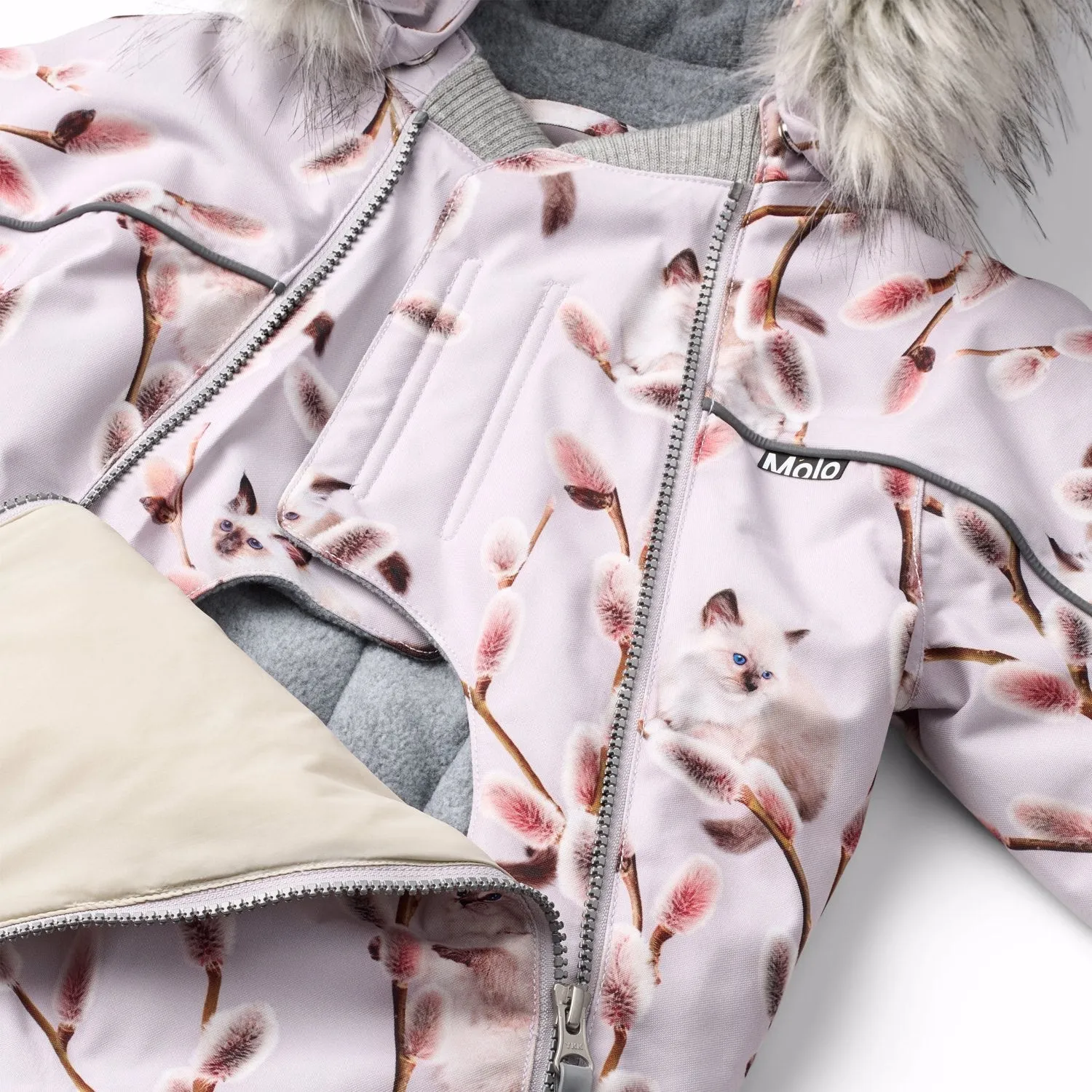 Influencer-Approved Influencer-Style Molo Willow Kitten Pyxis Fur Baby Snowsuit