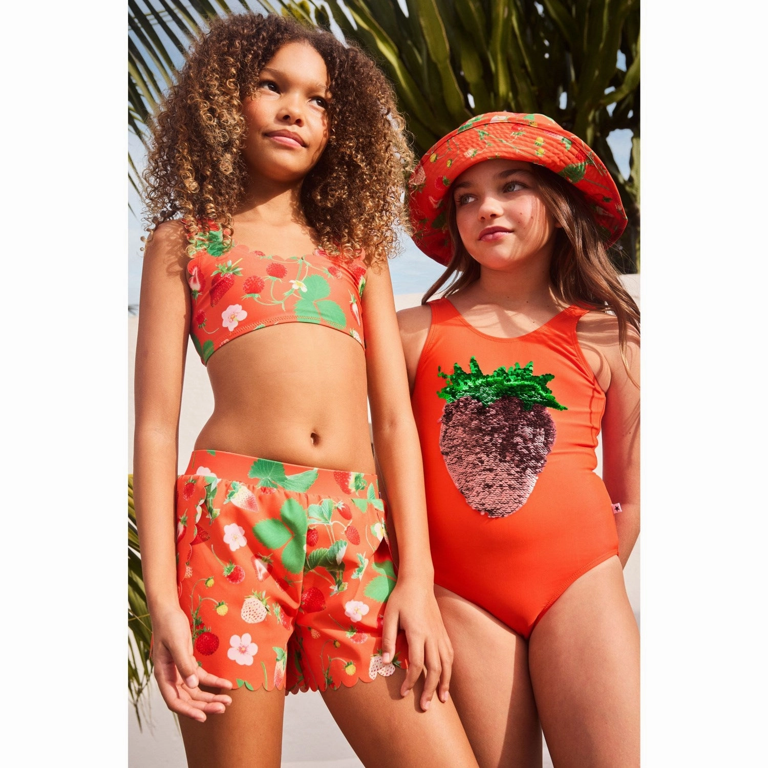 Molo Glitter Strawberry Nika Swimsuit Polka-Dots