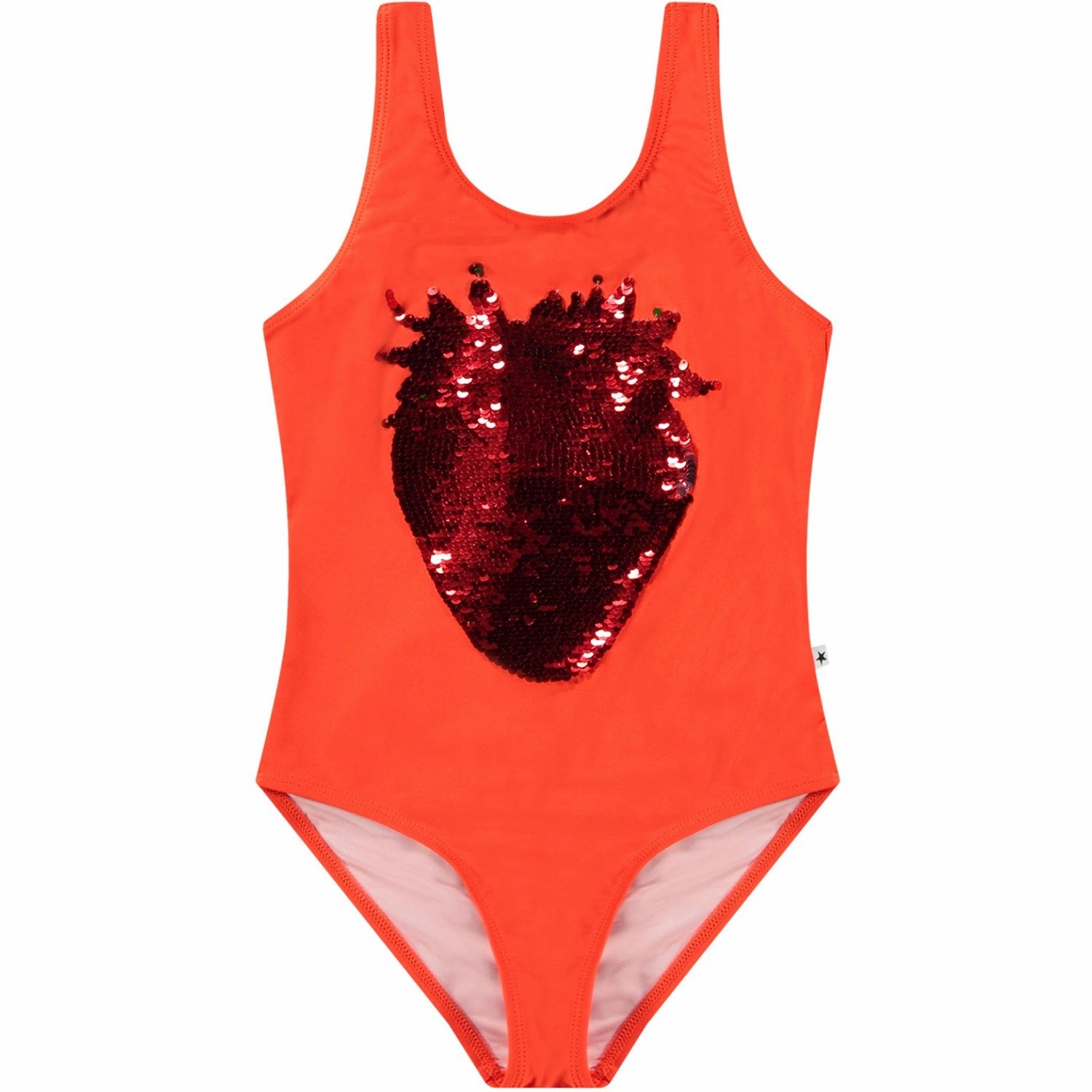 Molo Glitter Strawberry Nika Swimsuit Lightweight Mesh Panels