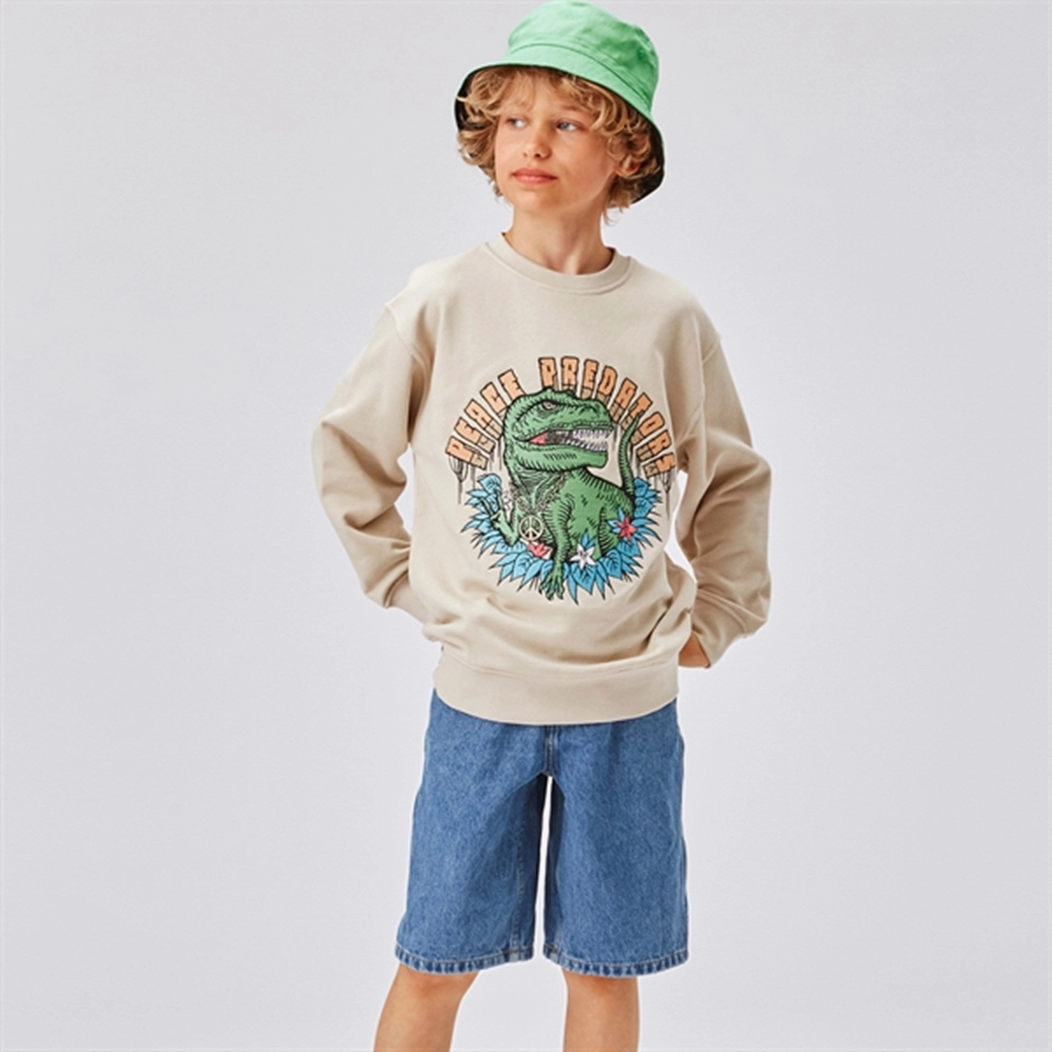 Molo Stone Denim Art Shorts animal print shorts Limited Edition