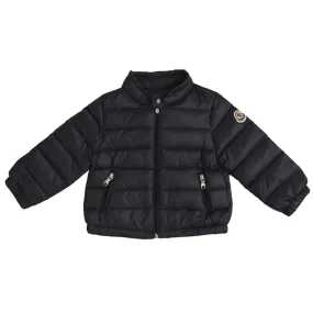 Sporty-Look Slit-Back Moncler Acorus Down Jacket Navy