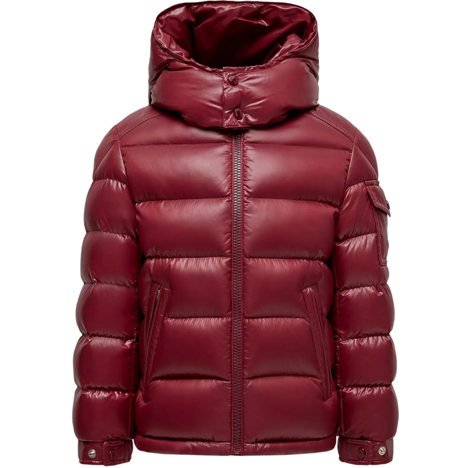 Contrast-Piping Bell-Sleeve Moncler Dark Red Moncler Maya Jacket